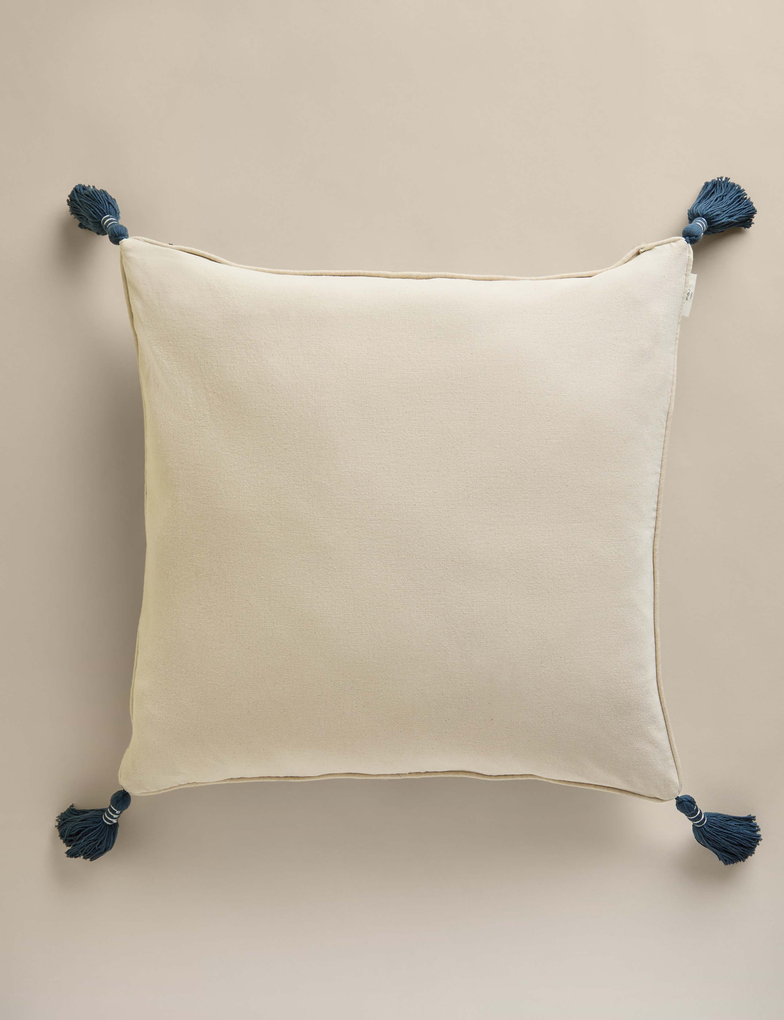 Pure Cotton Embroidered Tassel Cushion 3 of 4