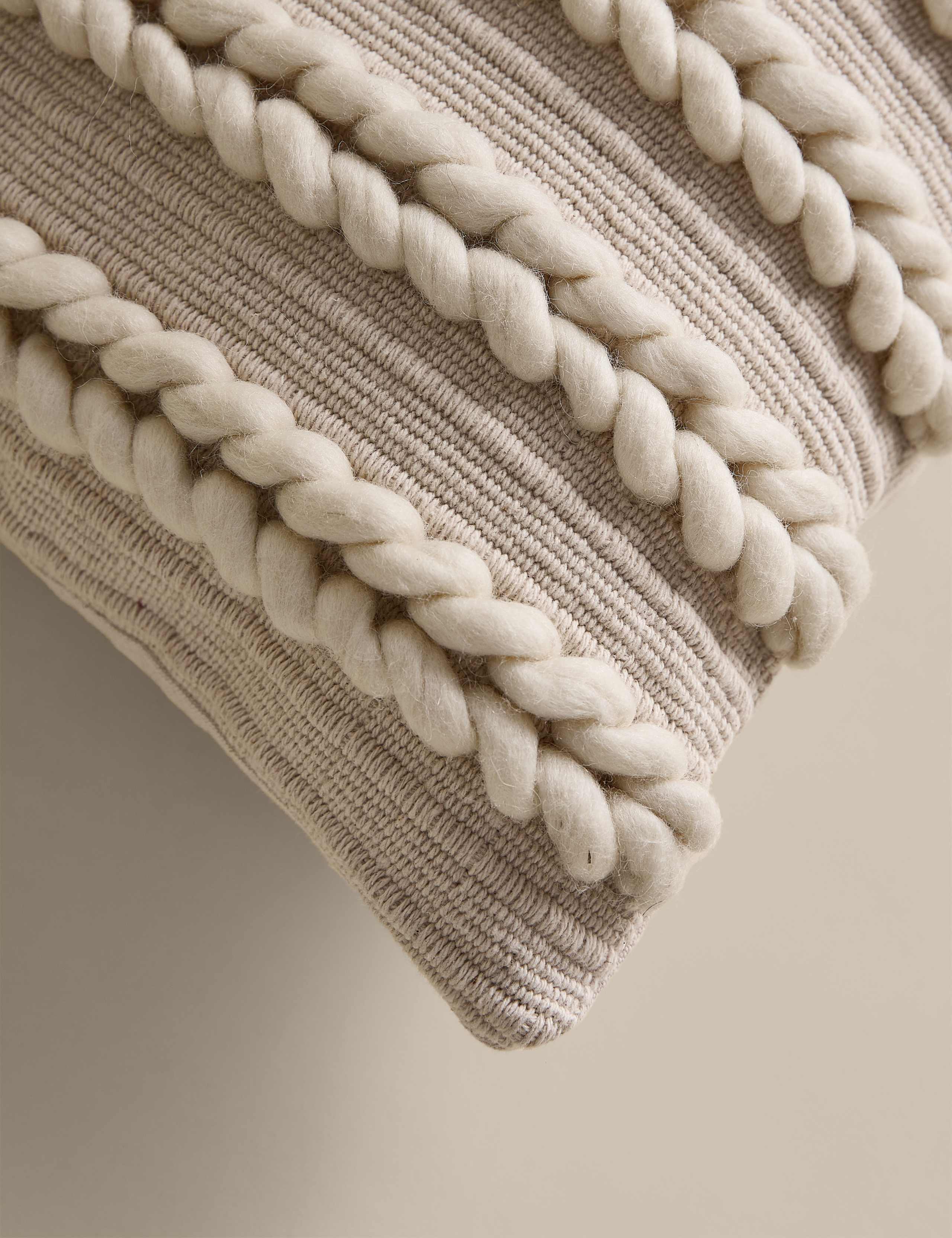 Cotton with Wool Plait Cushion 4 of 4