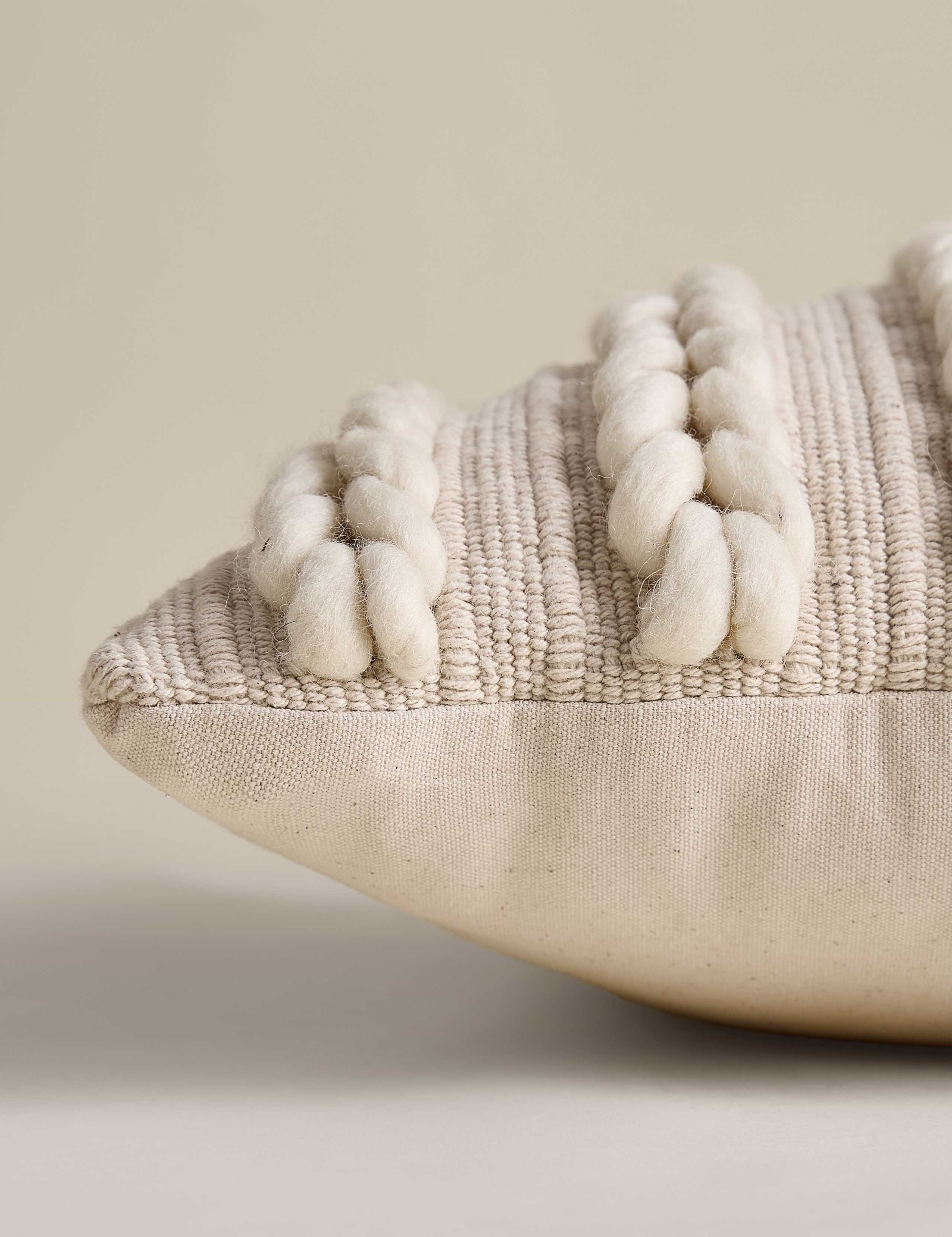 Cotton with Wool Plait Cushion 2 of 4