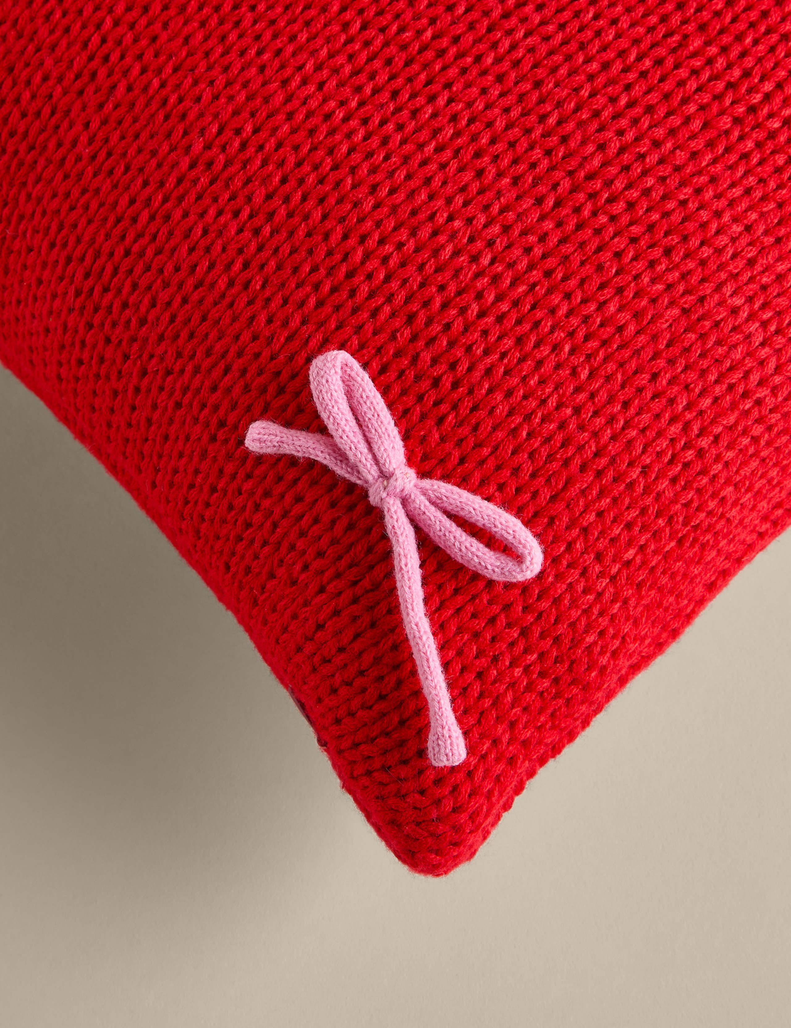 Knitted Bow Cushion 4 of 4