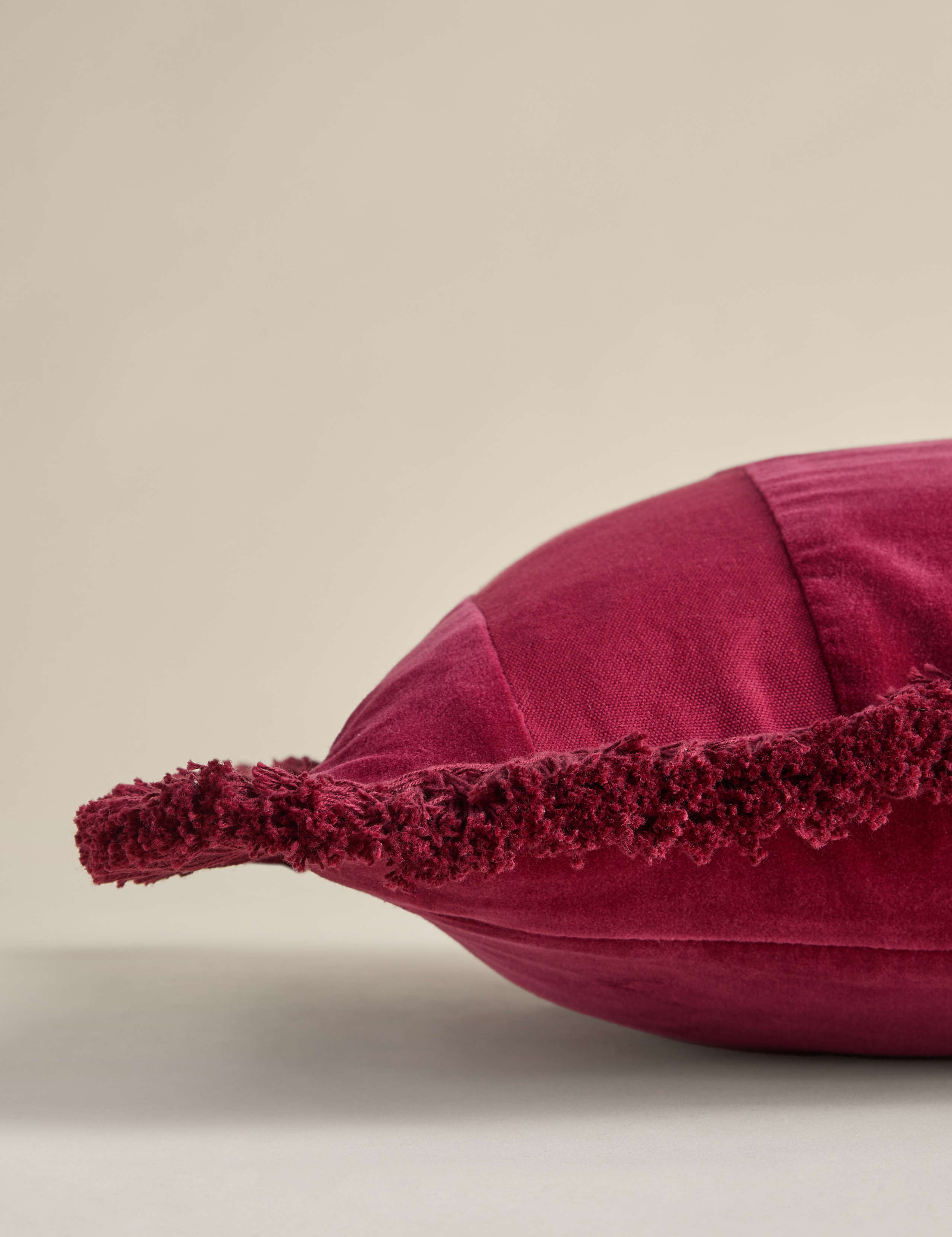 Pure Cotton Striped Fringed Cushion 2 of 4