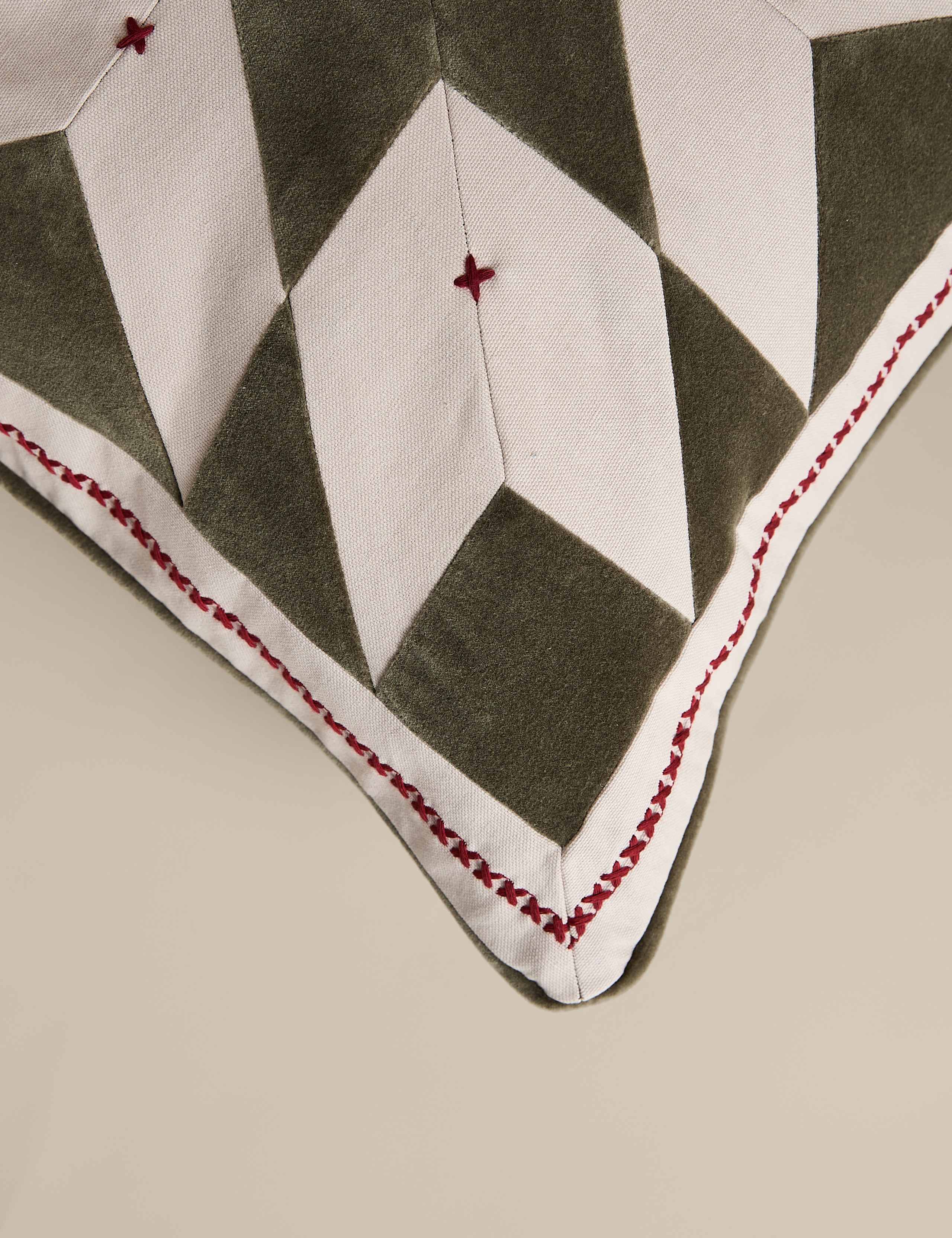 Christmas Geometric Patchwork Cushion 4 of 4
