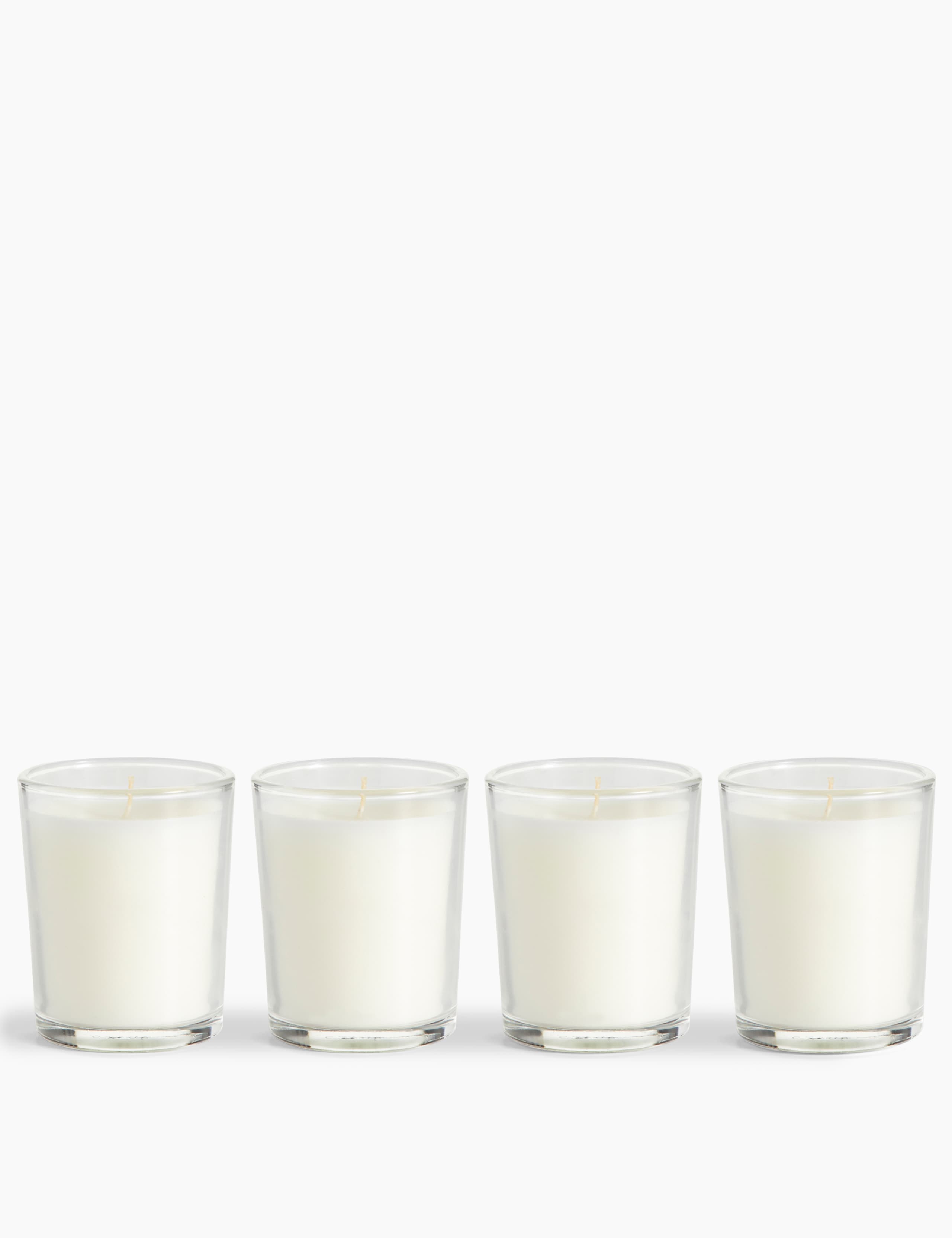 Set of 4 Glass Votive Candles 1 of 3