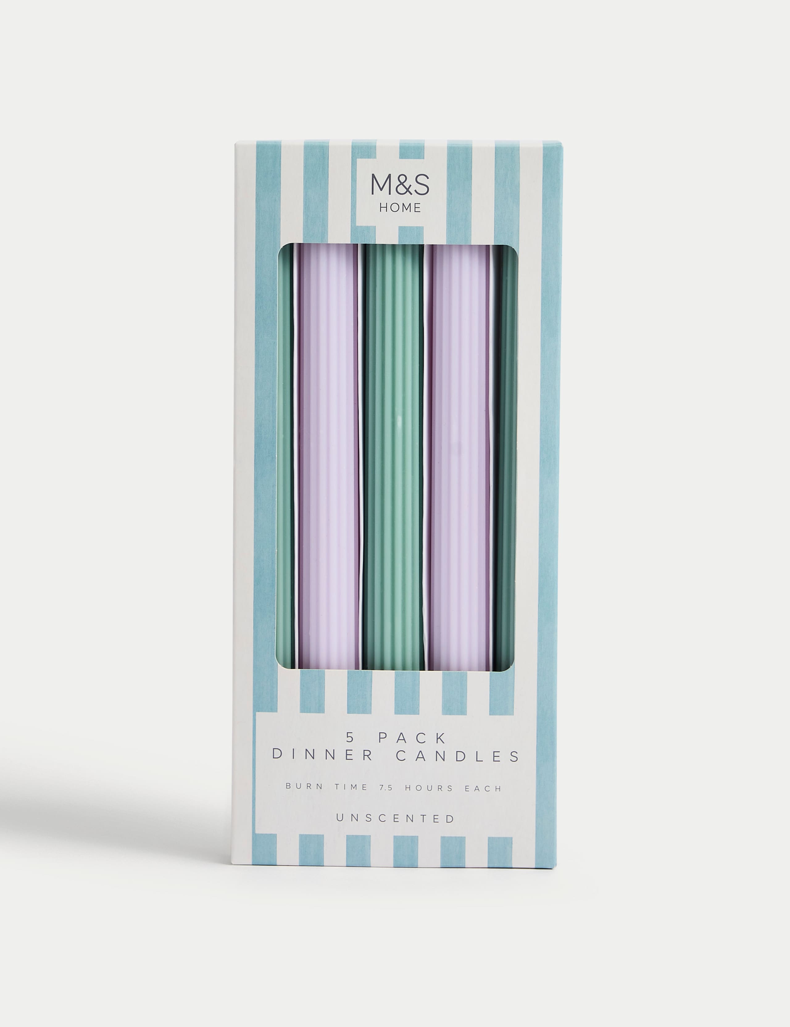 Set of 5 Ridged Dinner Candles 3 of 3
