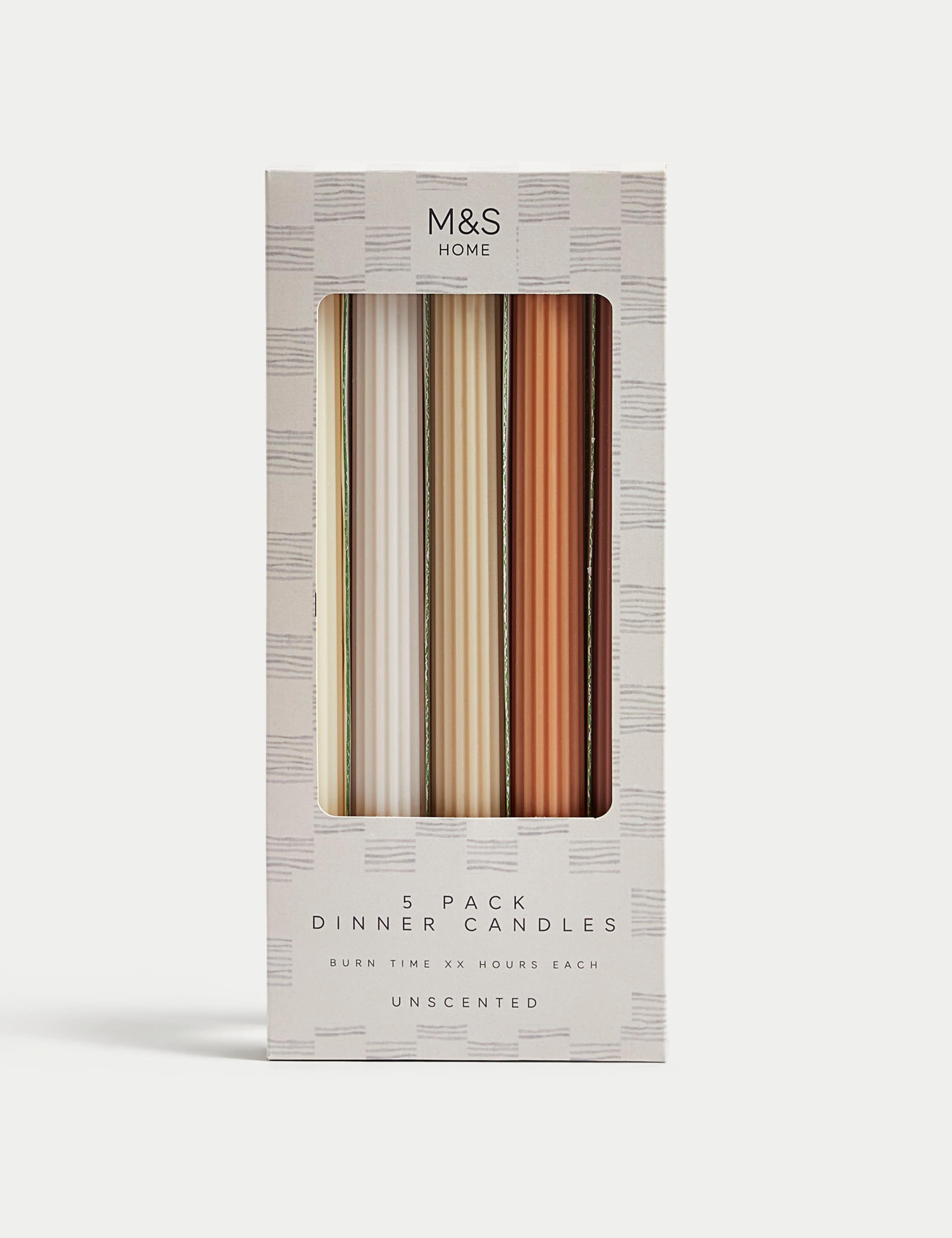 Set of 5 Ridged Dinner Candles 2 of 5