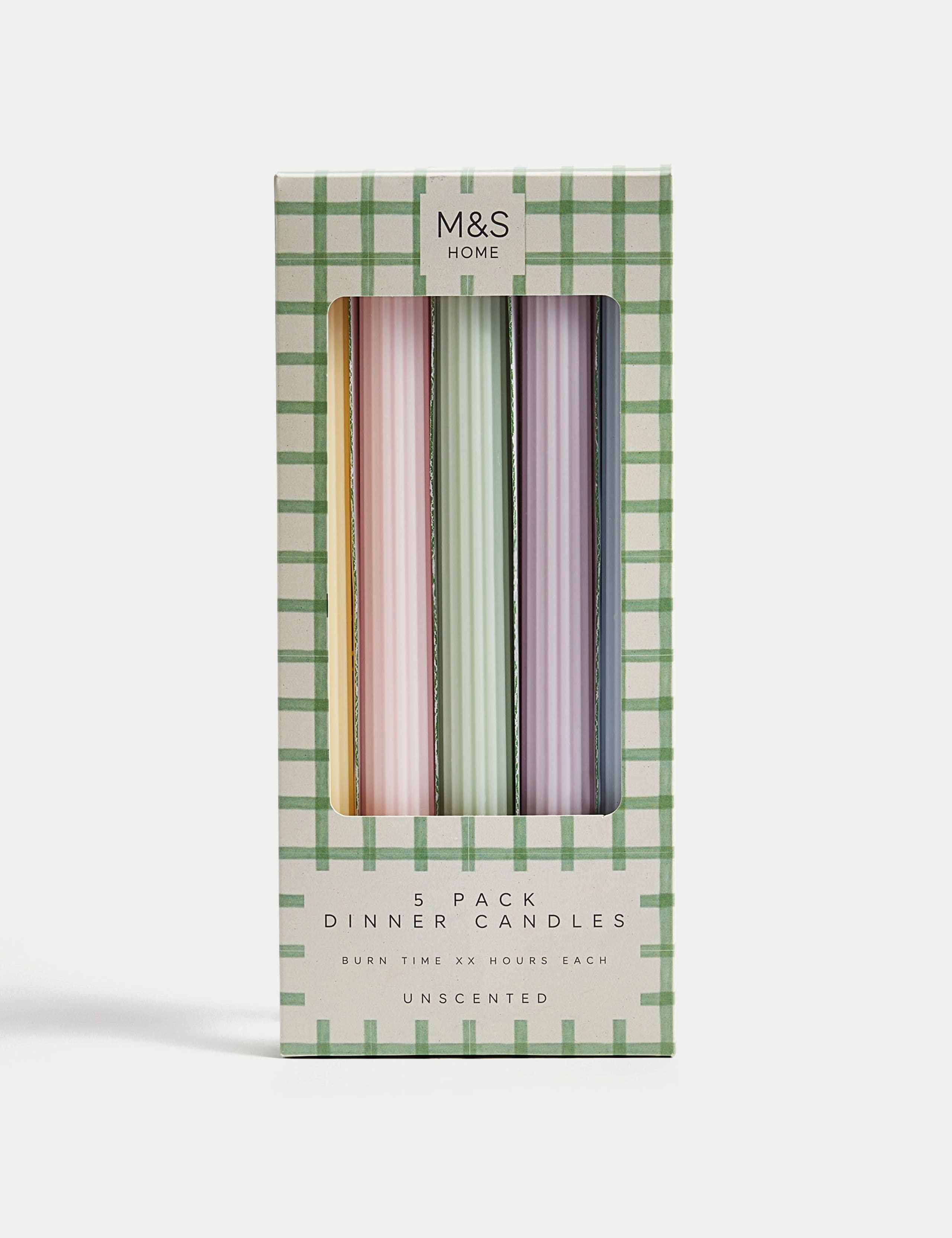 Set of 5 Ridged Dinner Candles 2 of 4