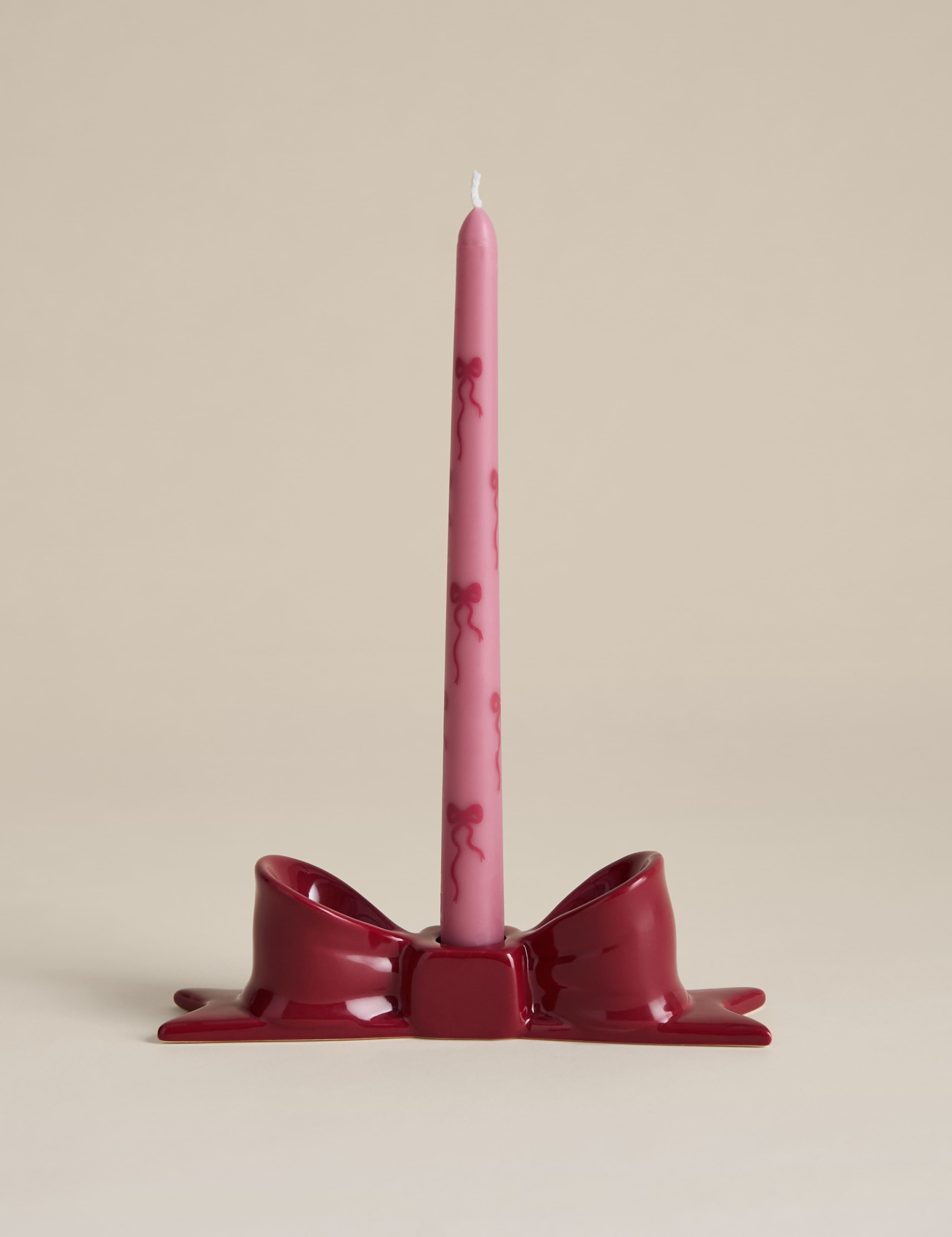 Set of 4 Bow Dinner Candles 2 of 3
