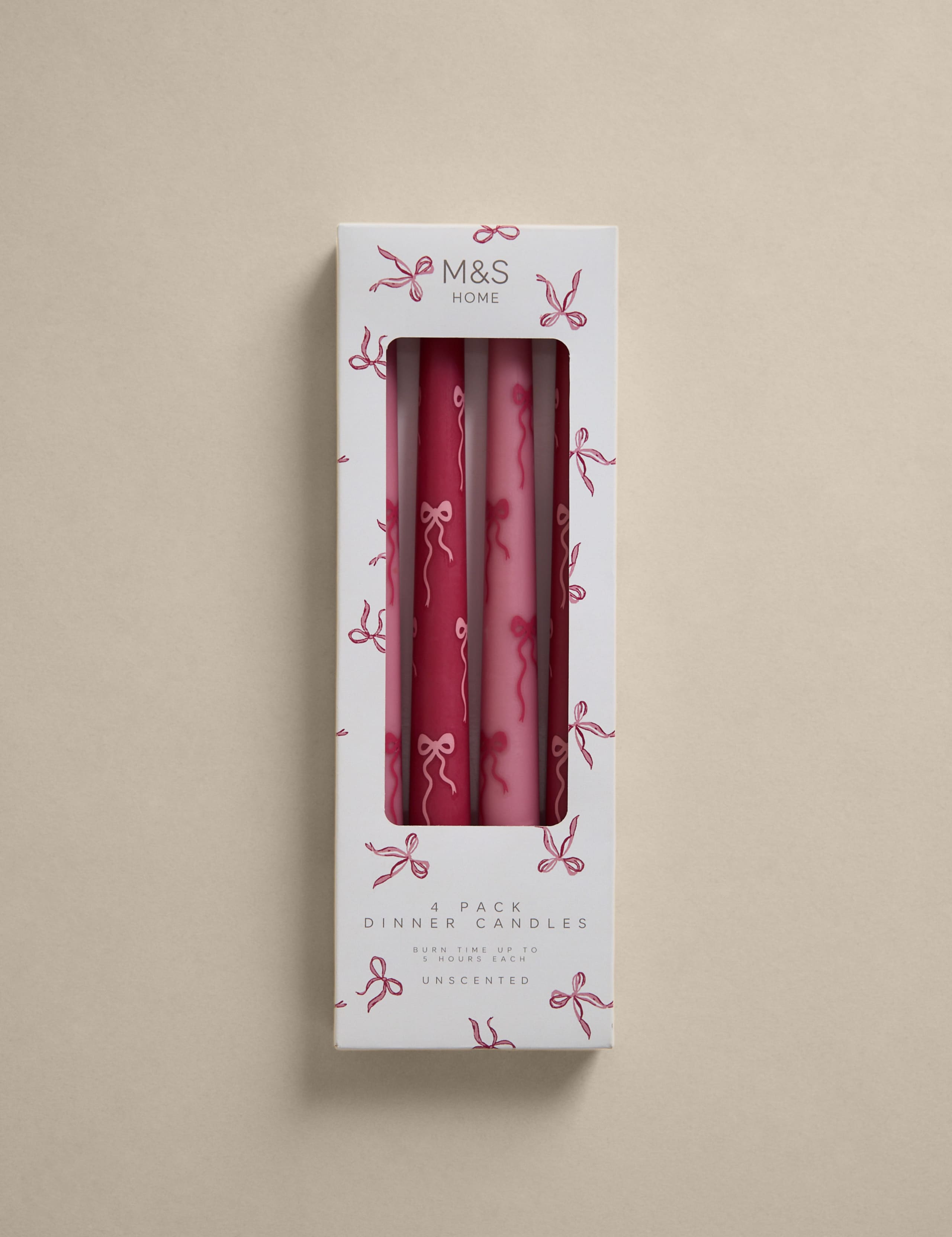Set of 4 Bow Dinner Candles 3 of 3