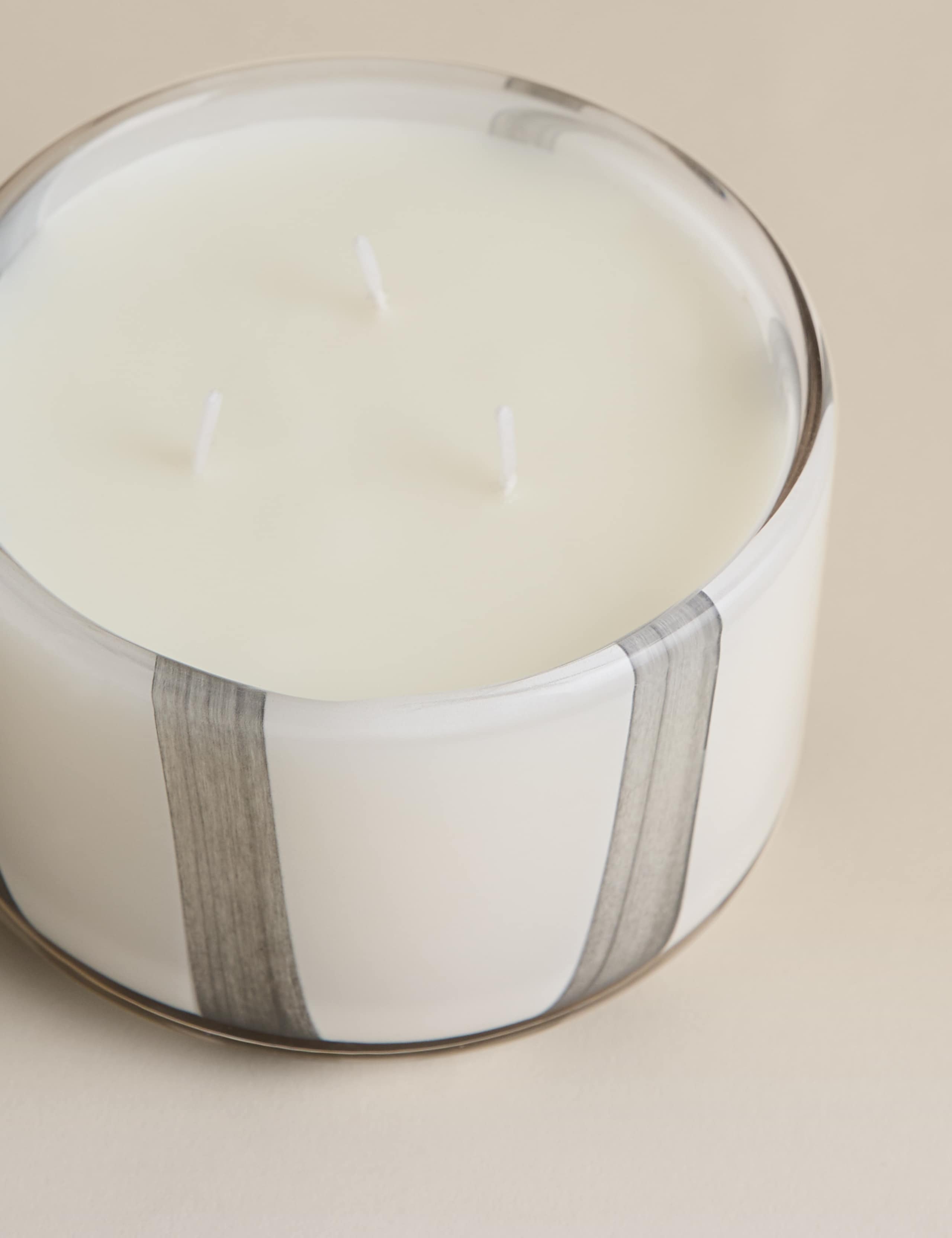 Vanilla Zebra Stripe 3 Wick Candle 2 of 3