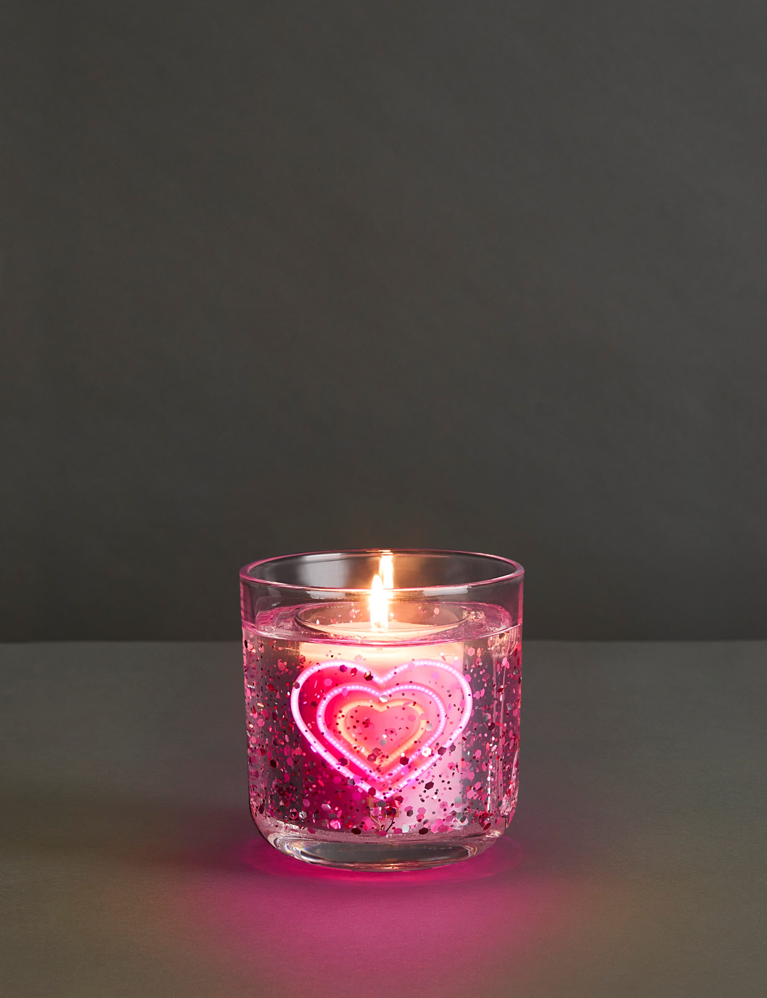 Neon Heart Light Up Candle 1 of 4