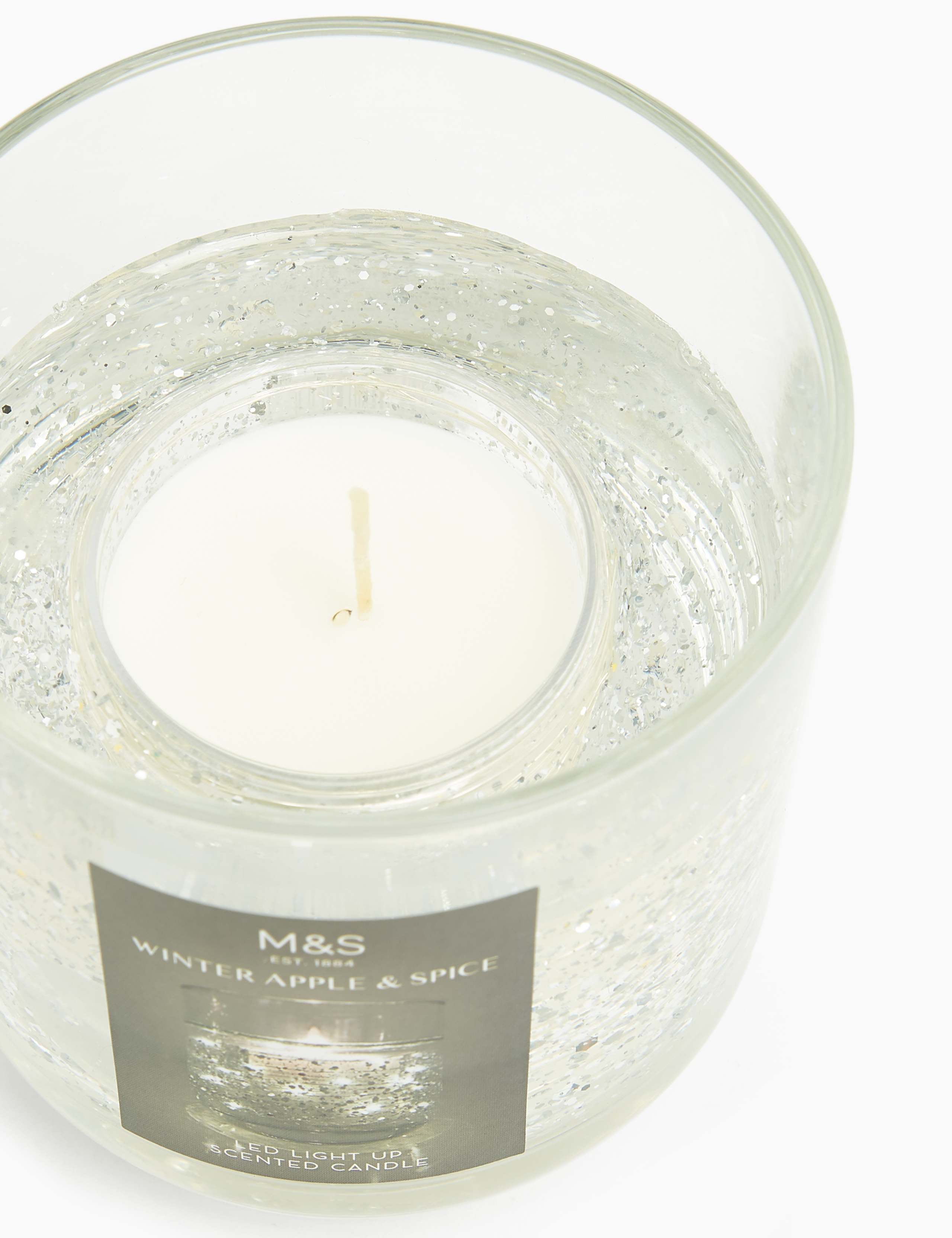 Winter Apple & Spice Silver Light Up Candle 3 of 4
