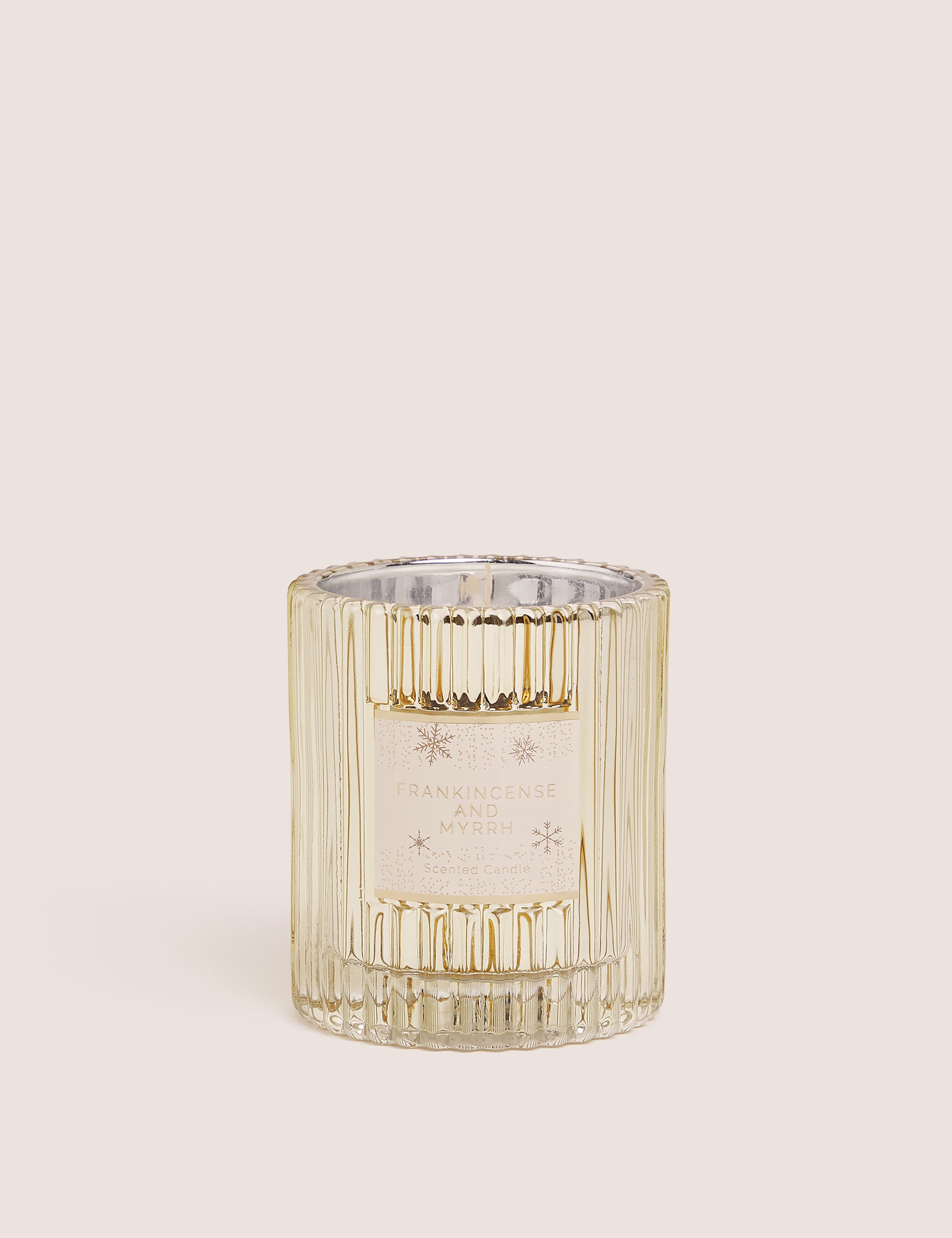 Frankincense & Myrrh Ridged Glass Candle 1 of 3