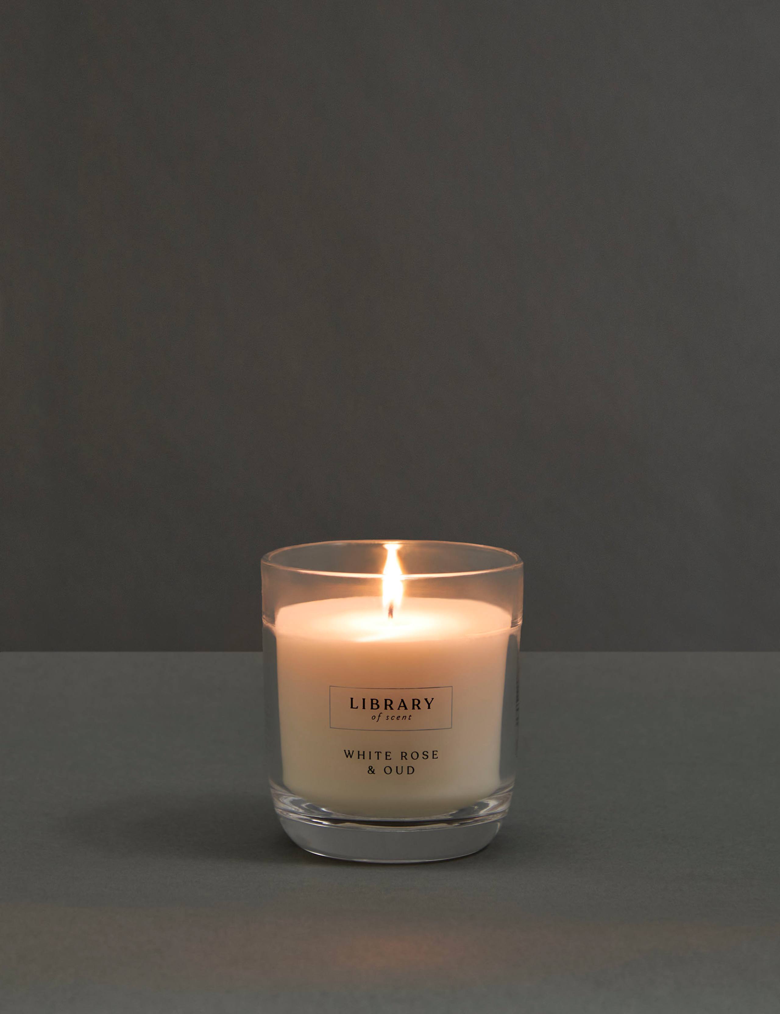 White Rose & Oud Scented Candle 2 of 6