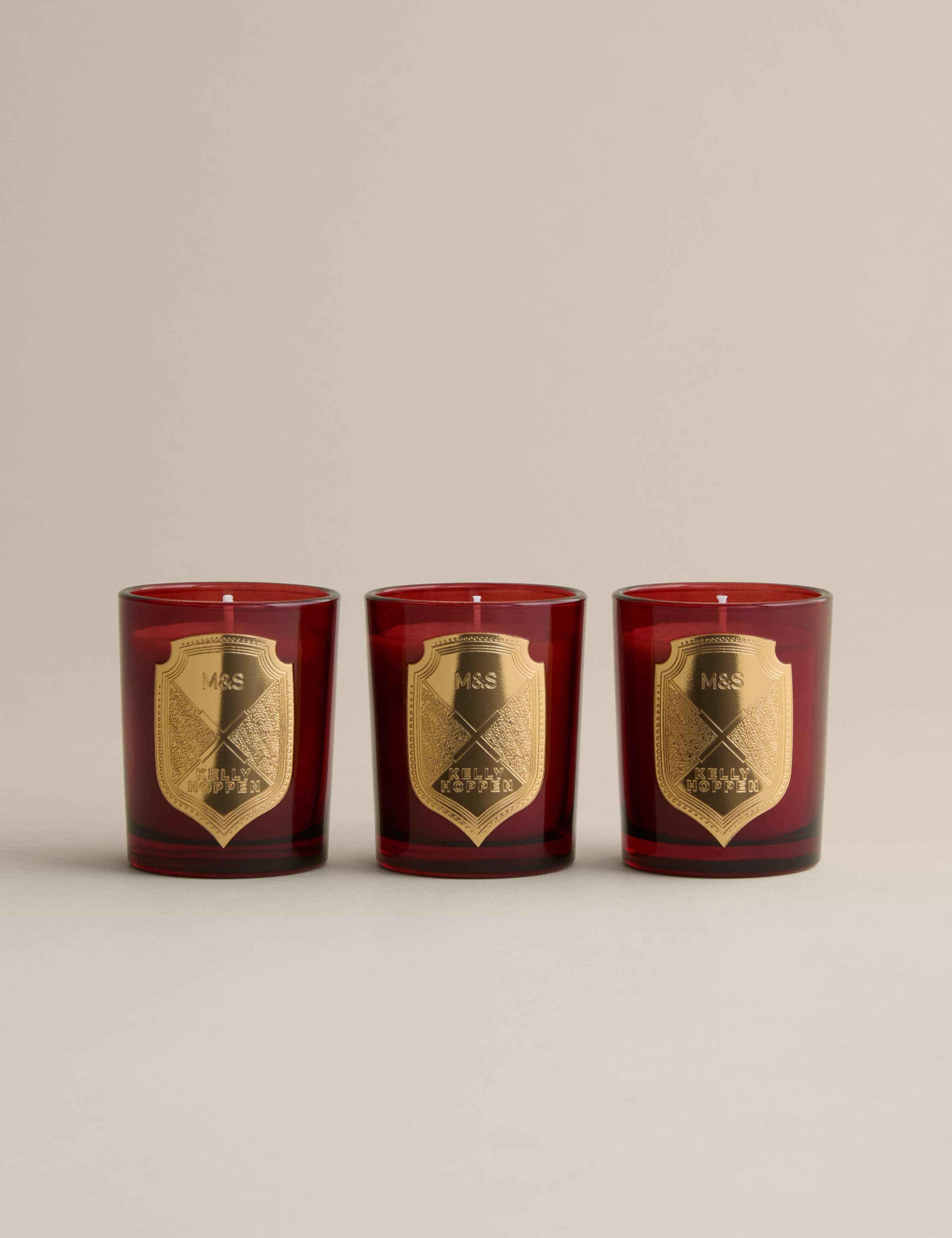 Set of 3 Christmas Joy Votive Candles 3 of 5