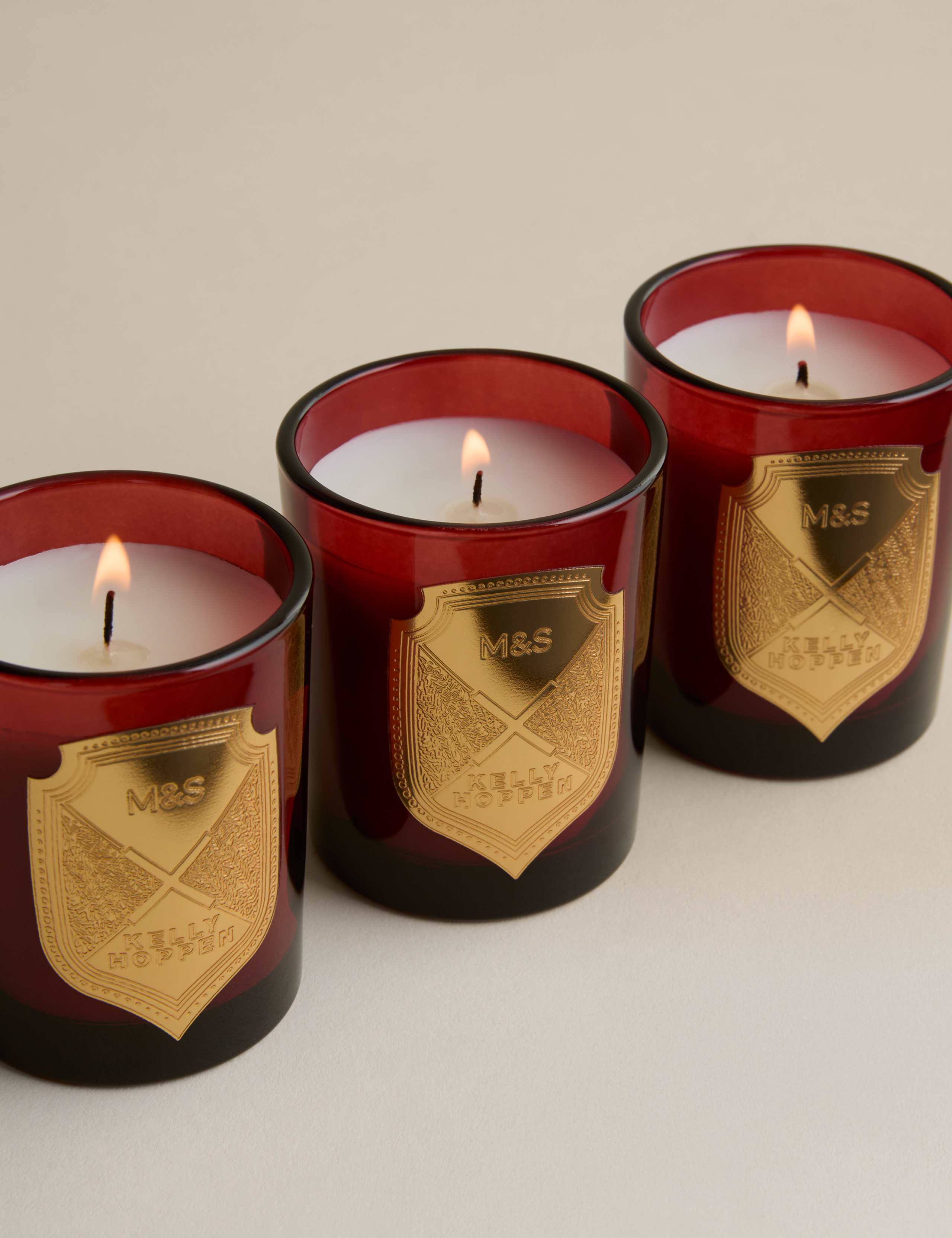 Set of 3 Christmas Joy Votive Candles 5 of 5