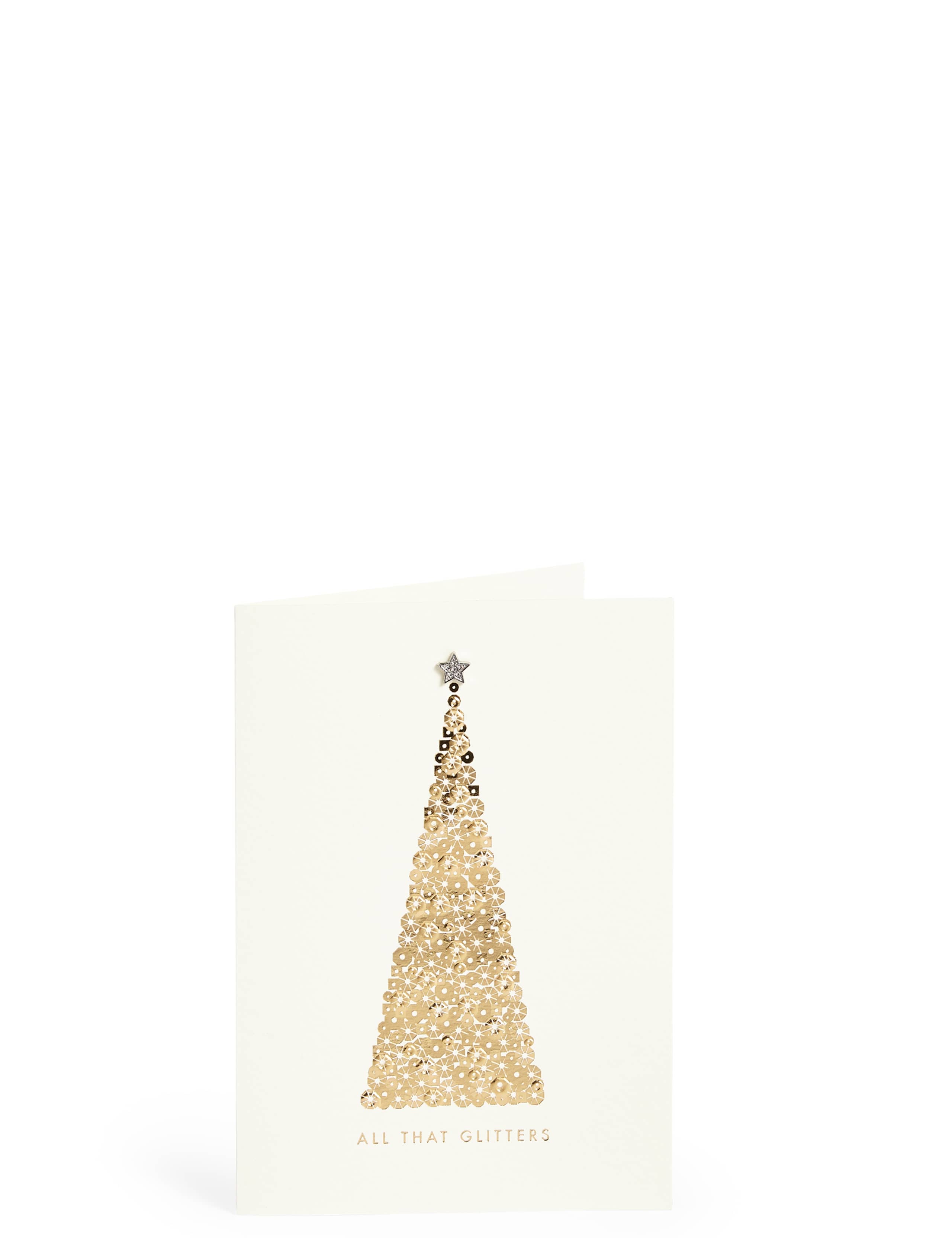 All That Glitters Gold Tree Christmas Charity Cards Pack of 6 1 of 4