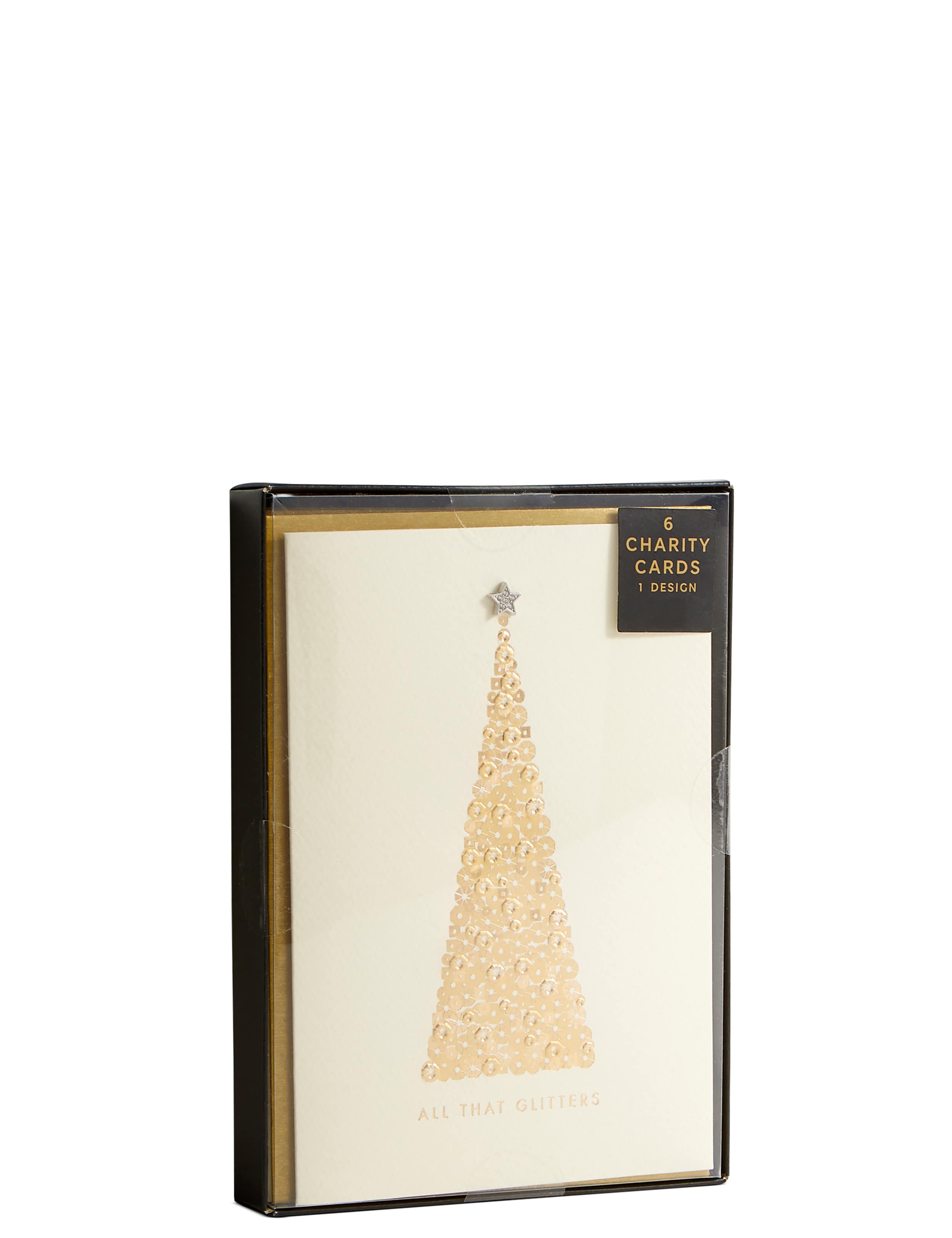All That Glitters Gold Tree Christmas Charity Cards Pack of 6 4 of 4
