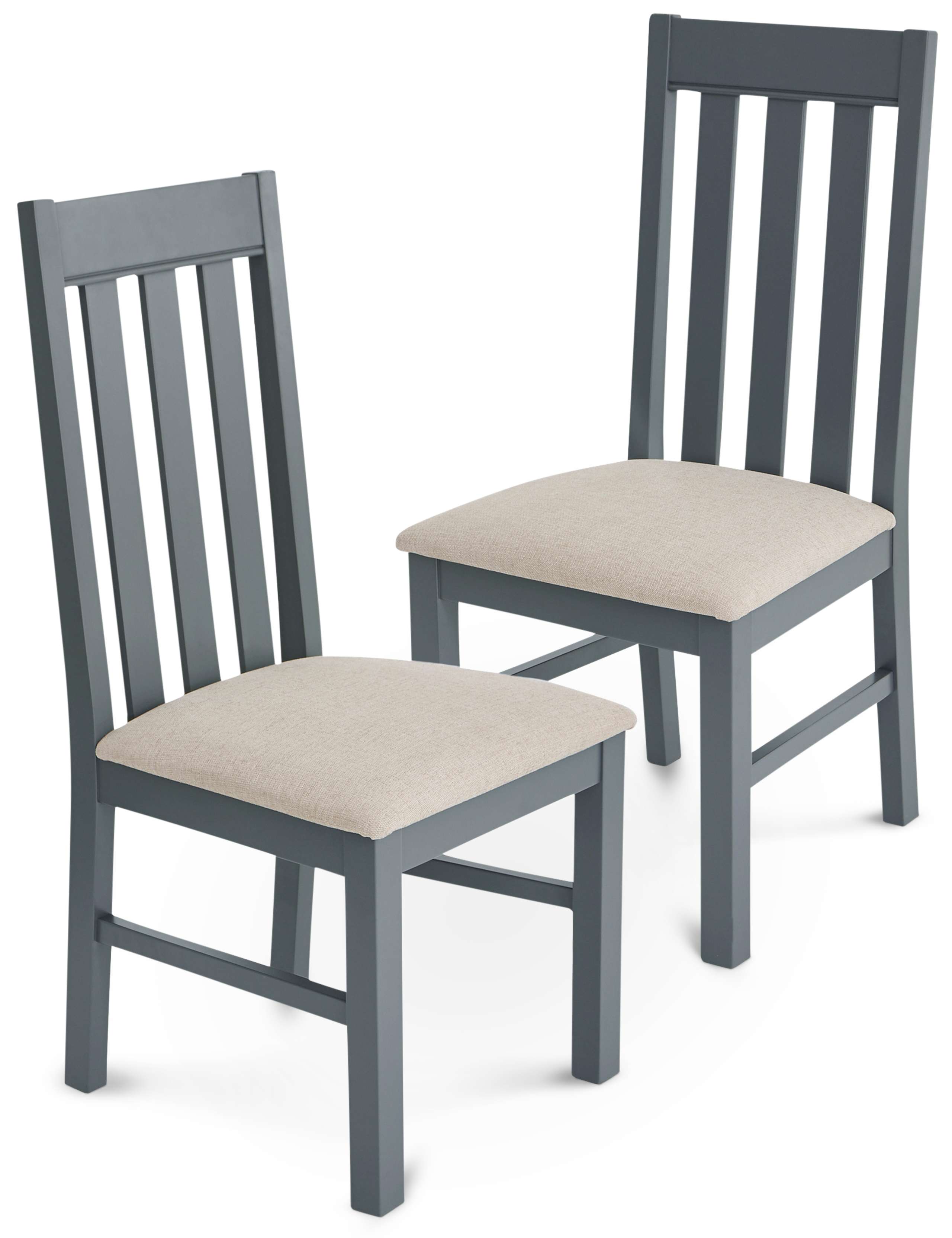 Set of 2 Padstow Grey Fabric Dining Chairs 1 of 6
