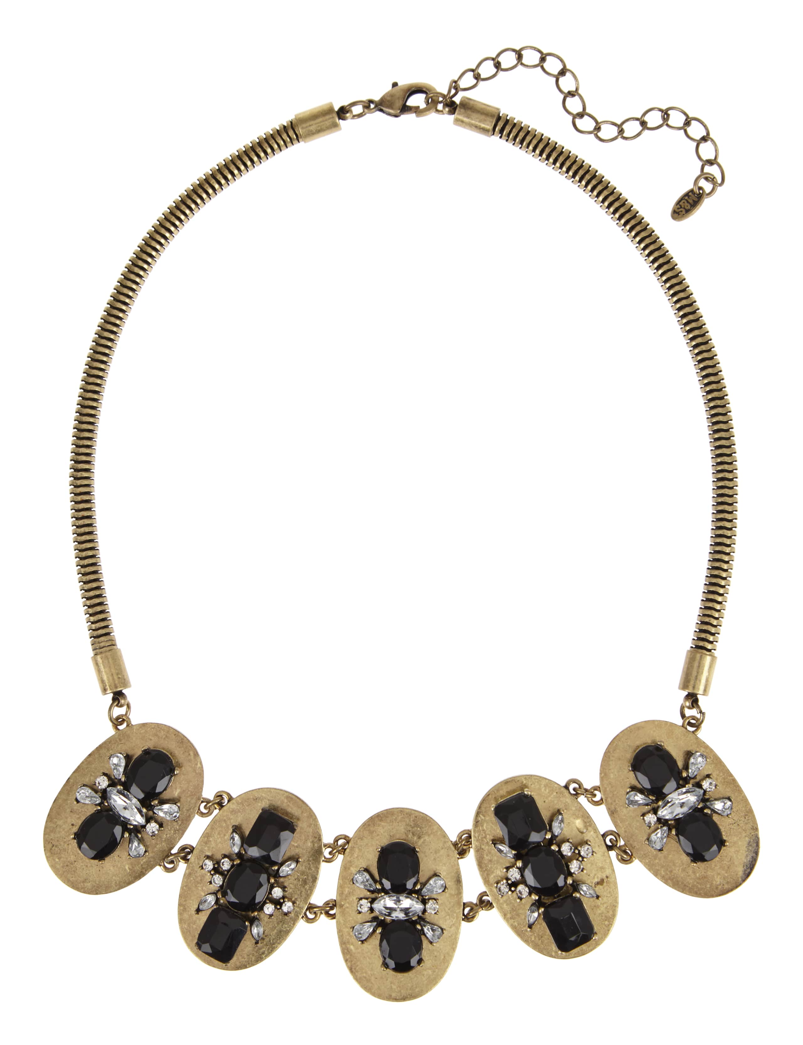 Diamanté & Jewel Oval Bead Necklace 1 of 1