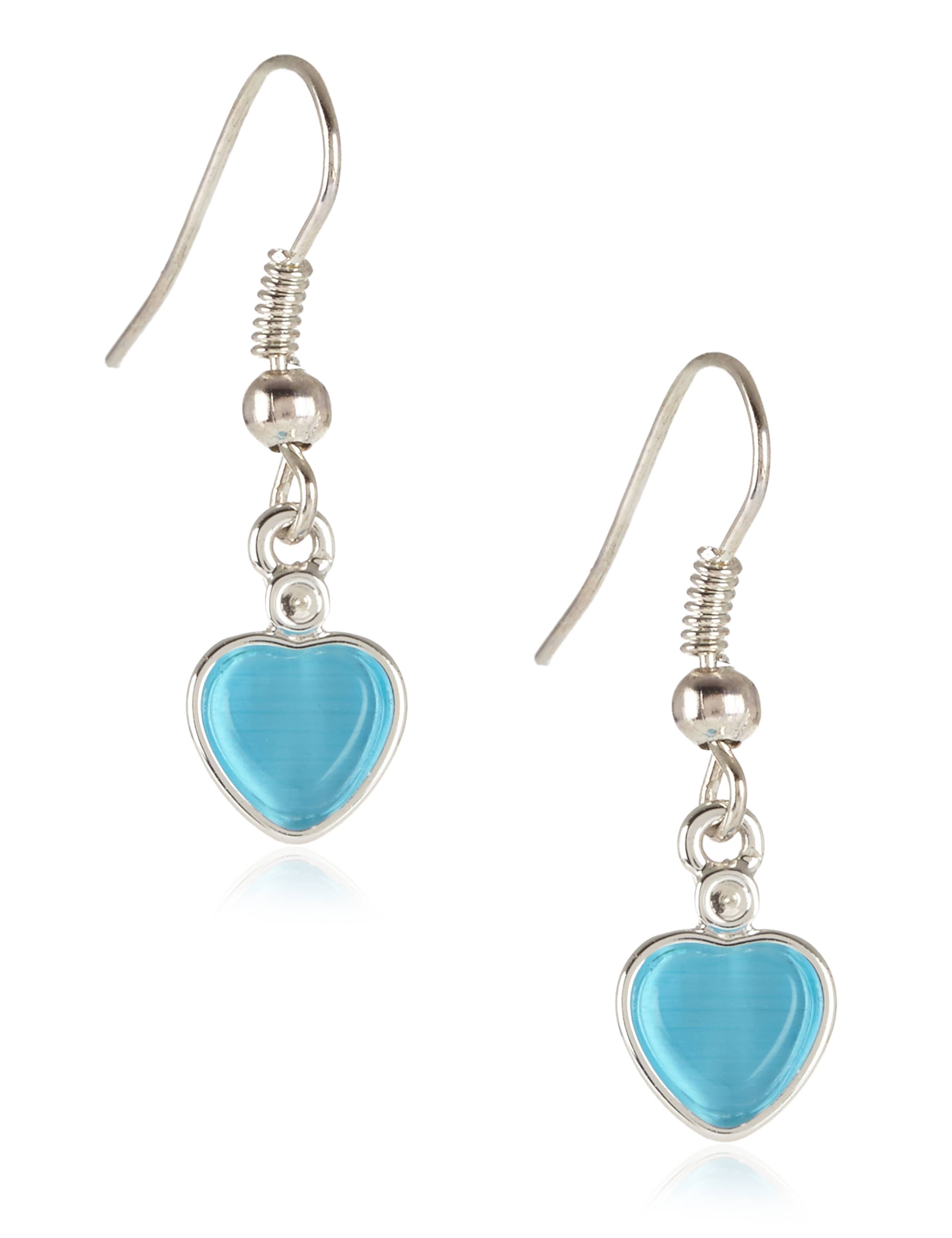 Silver Plated Heart Drop Earrings 1 of 1