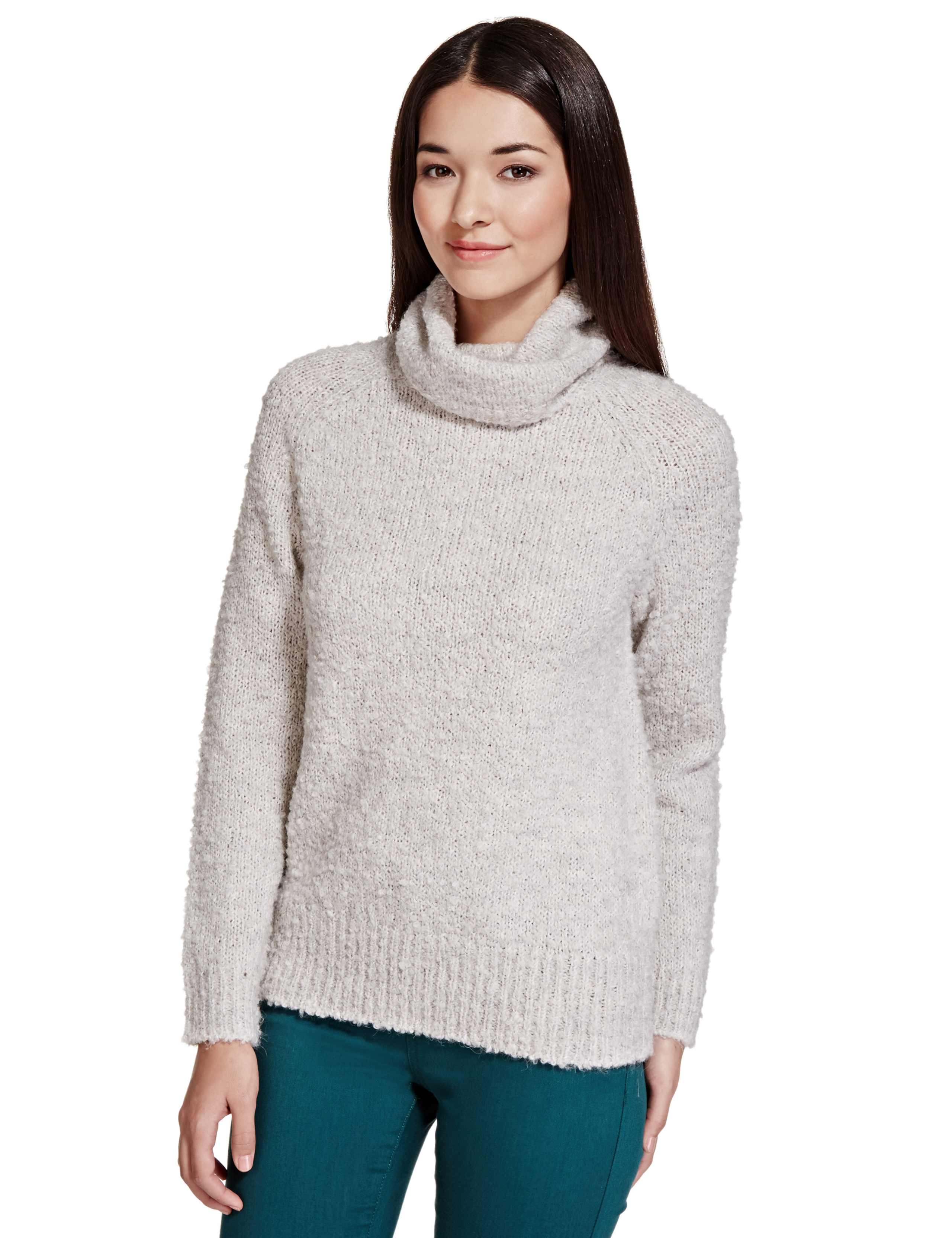 Bouclé Polo Neck Jumper with Wool 1 of 4