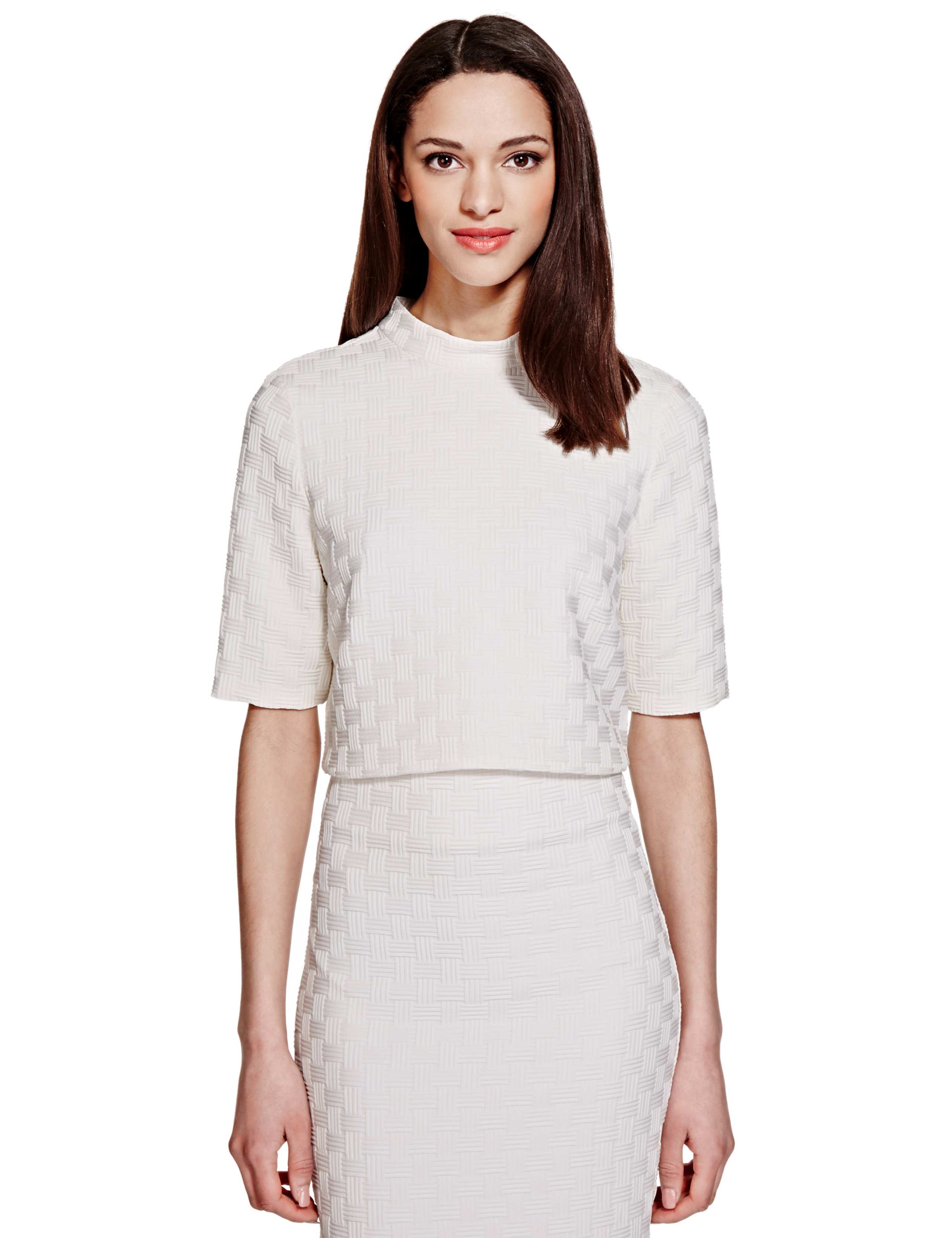 Textured Weaved Crop Top 1 of 6