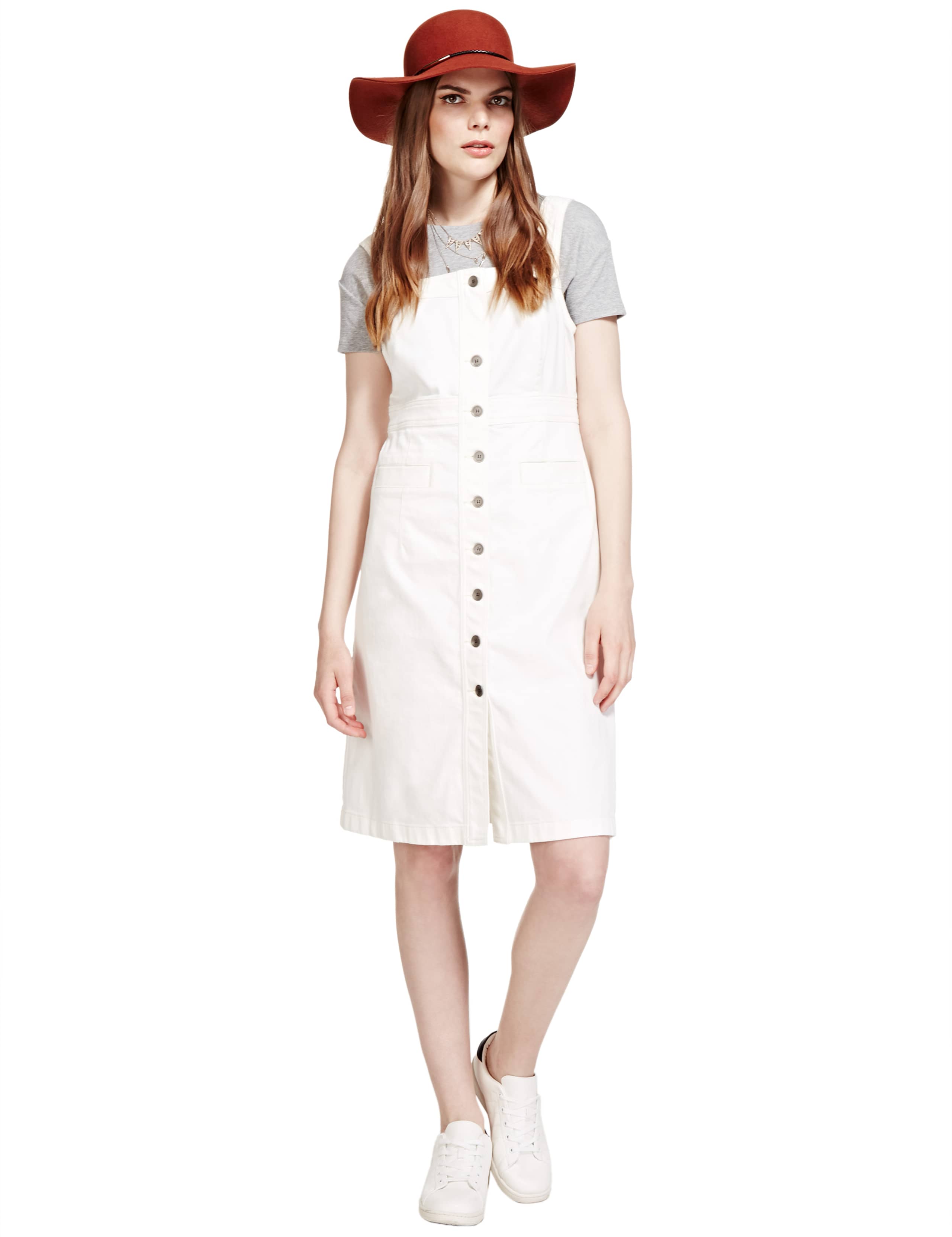 Denim Pinafore Dress 1 of 4