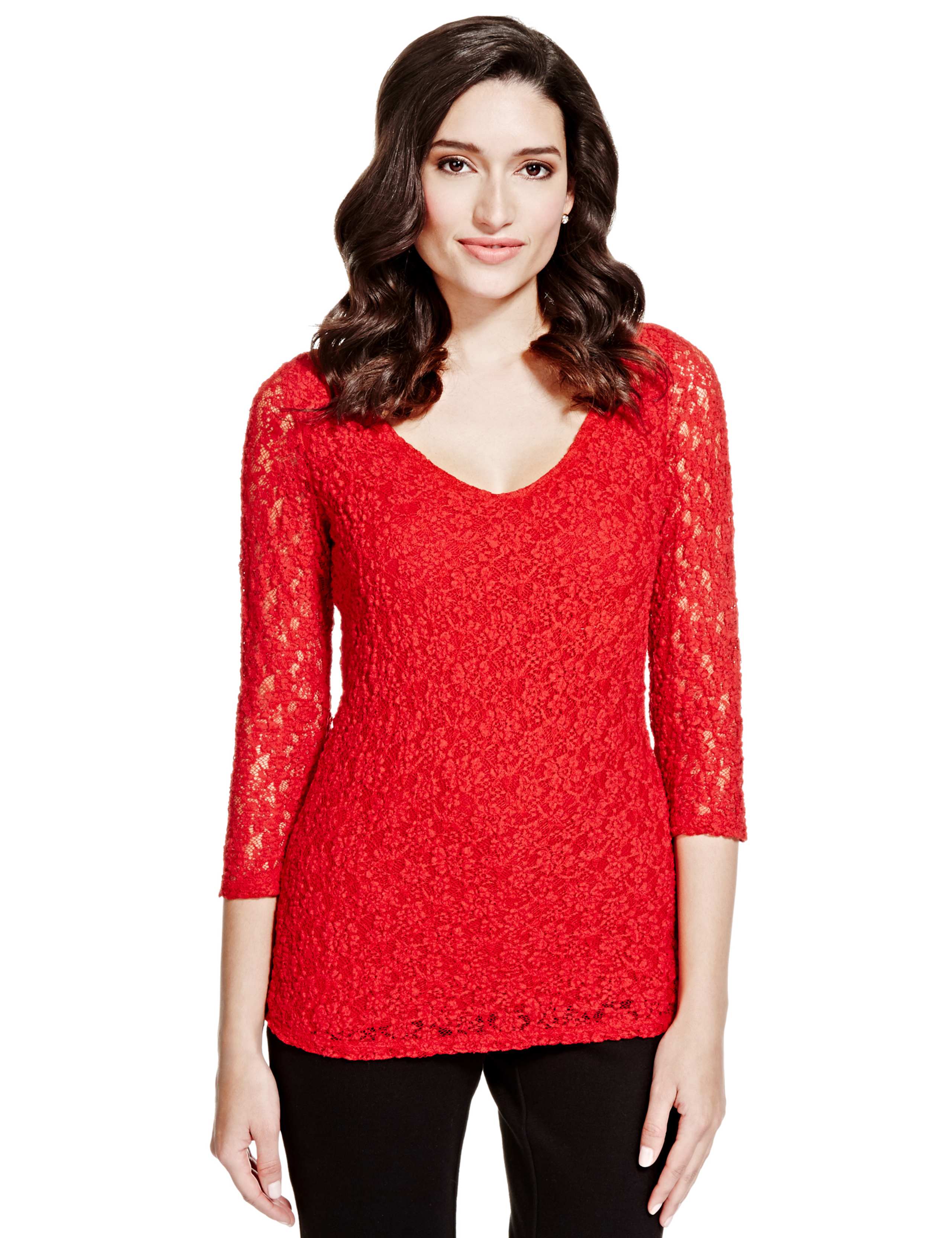 Floral Lace & Rear Crochet Top 1 of 6