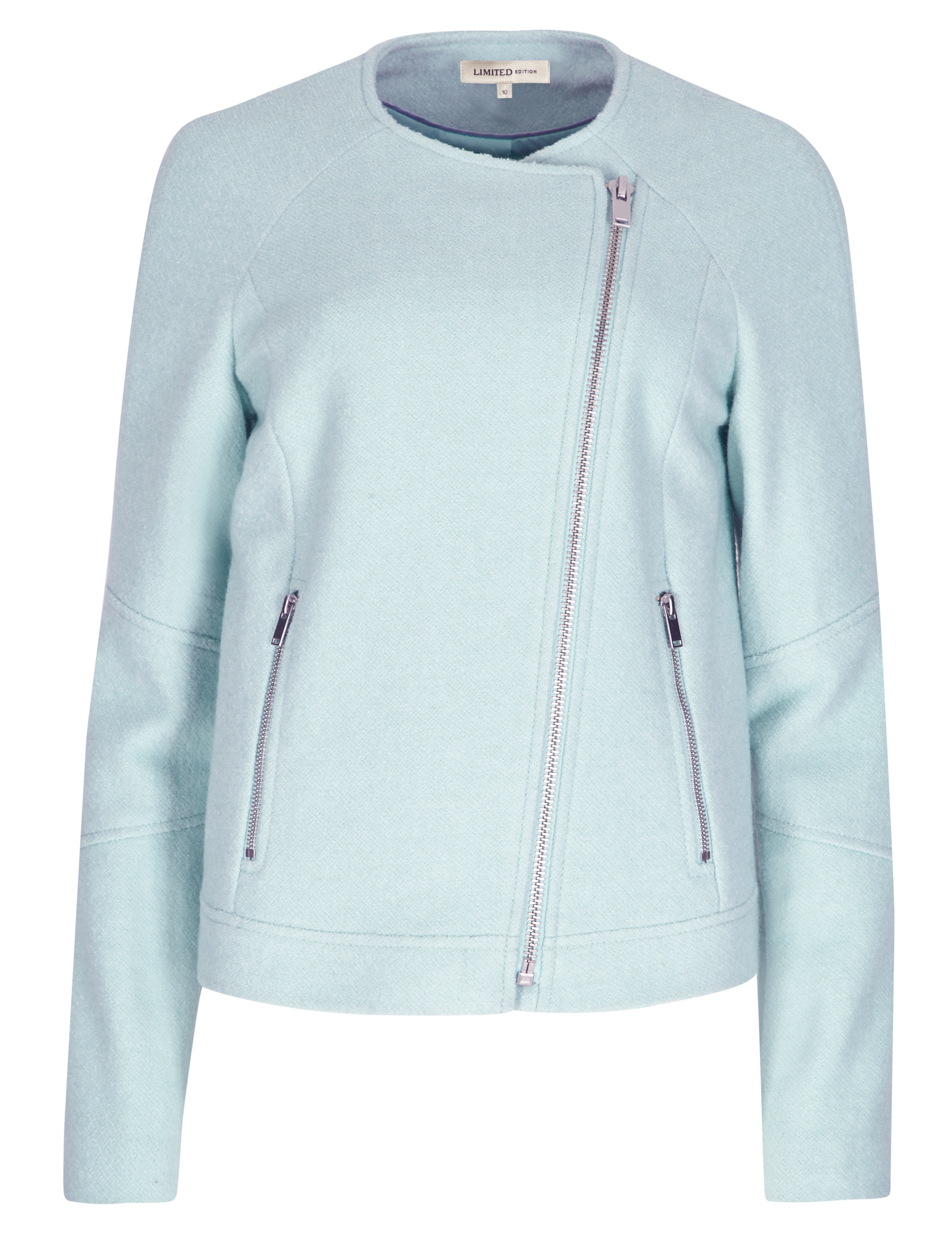 Front Zip Biker Jacket with Wool 2 of 4