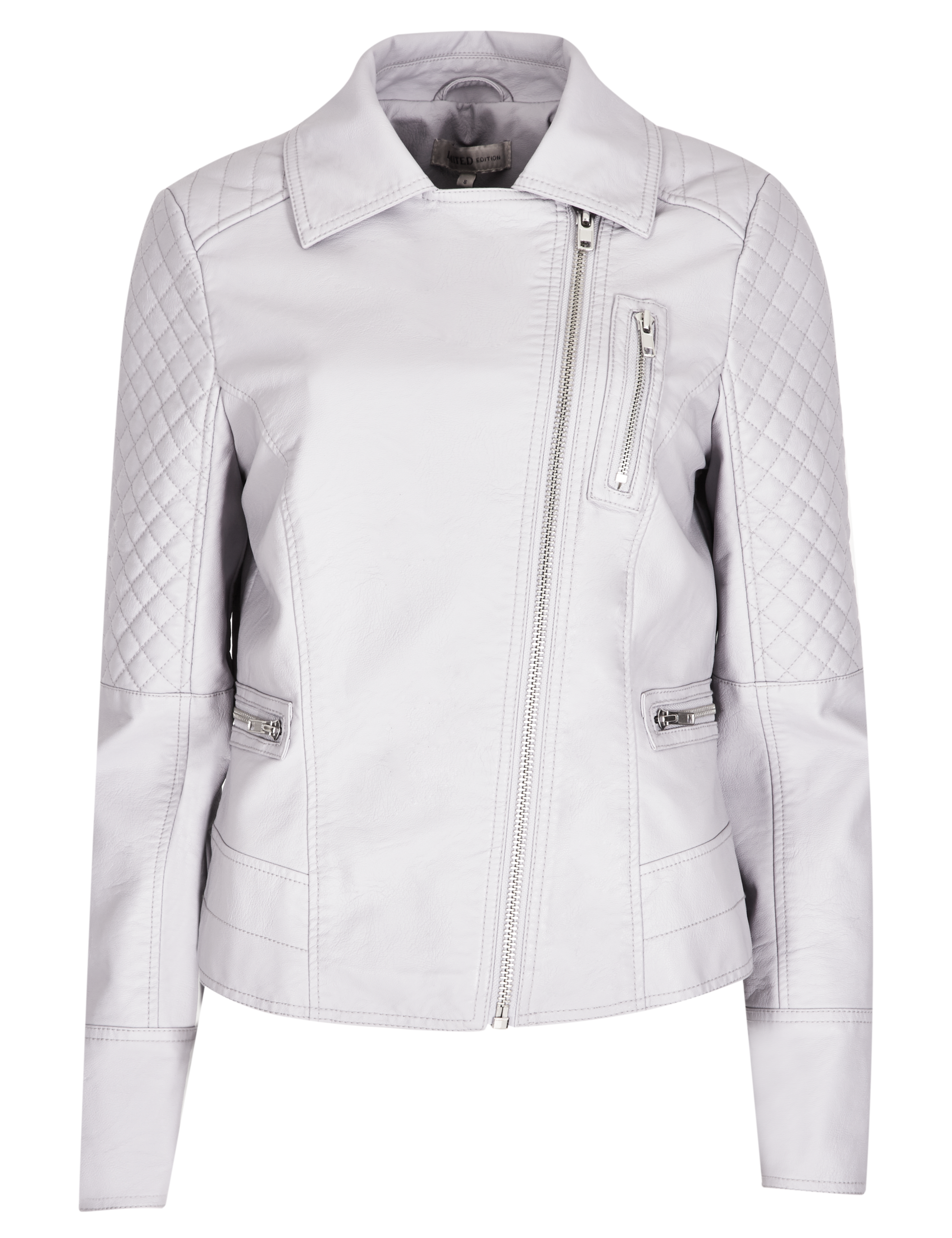 Faux Leather Quilted Biker Jacket 2 of 4