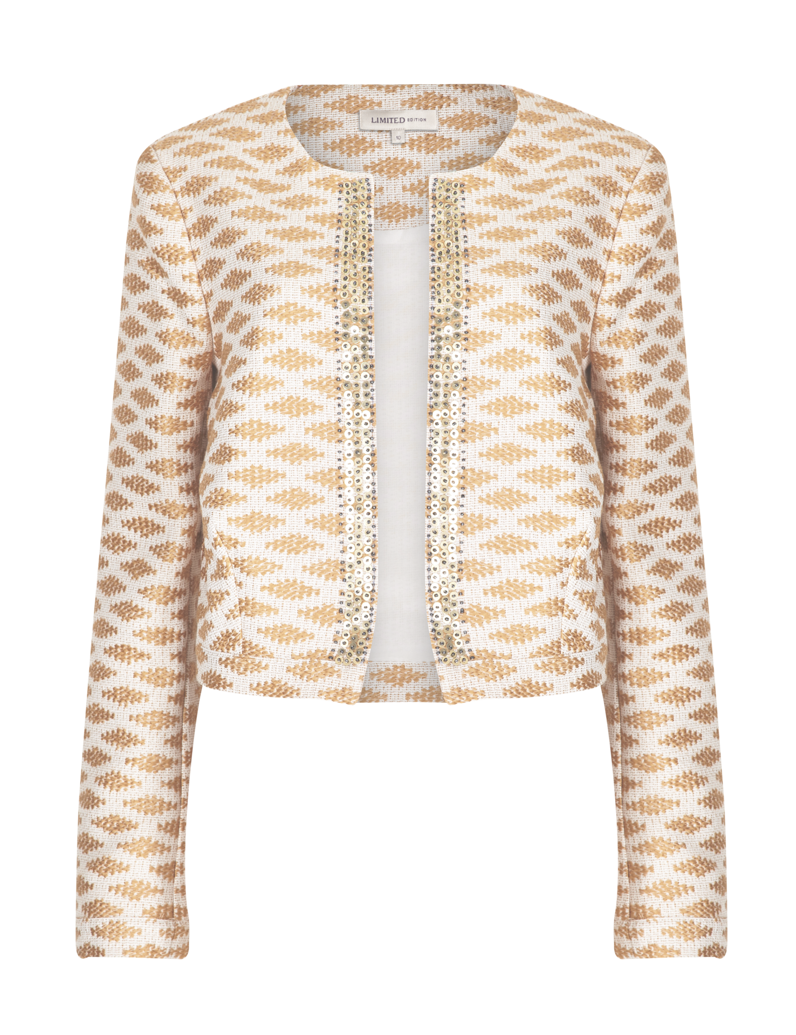 Sequin & Bead Embellished Jacquard Jacket 2 of 4