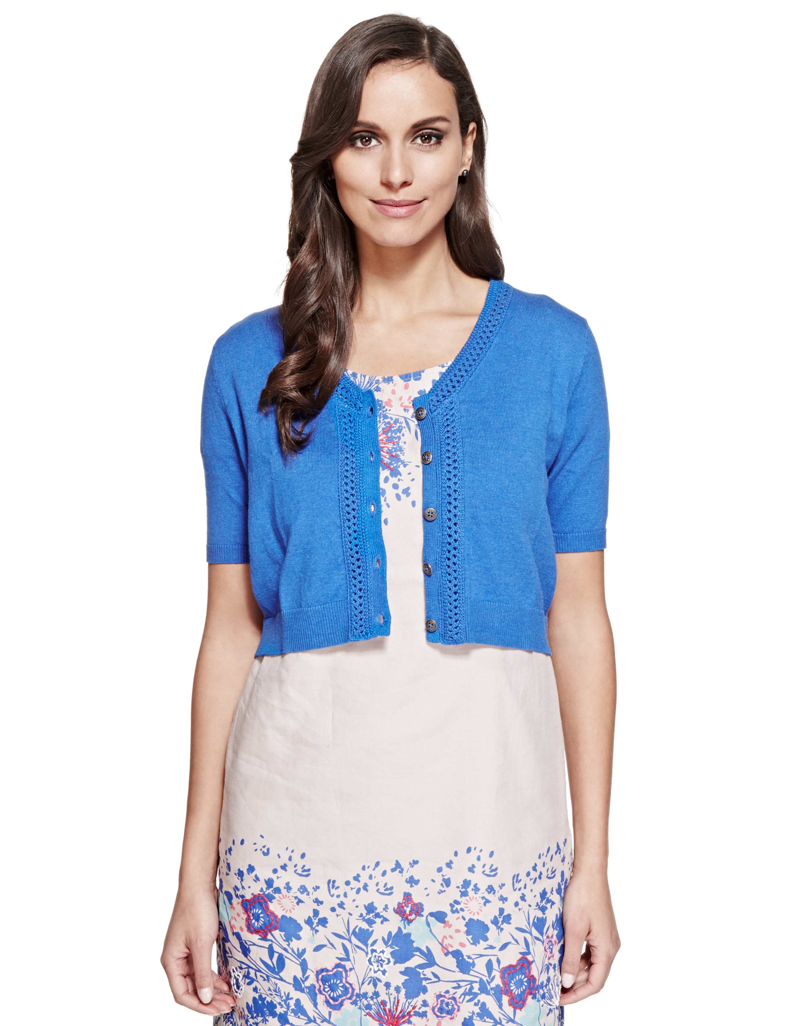 Pure Cotton V-Neck Dress Cardigan 1 of 5