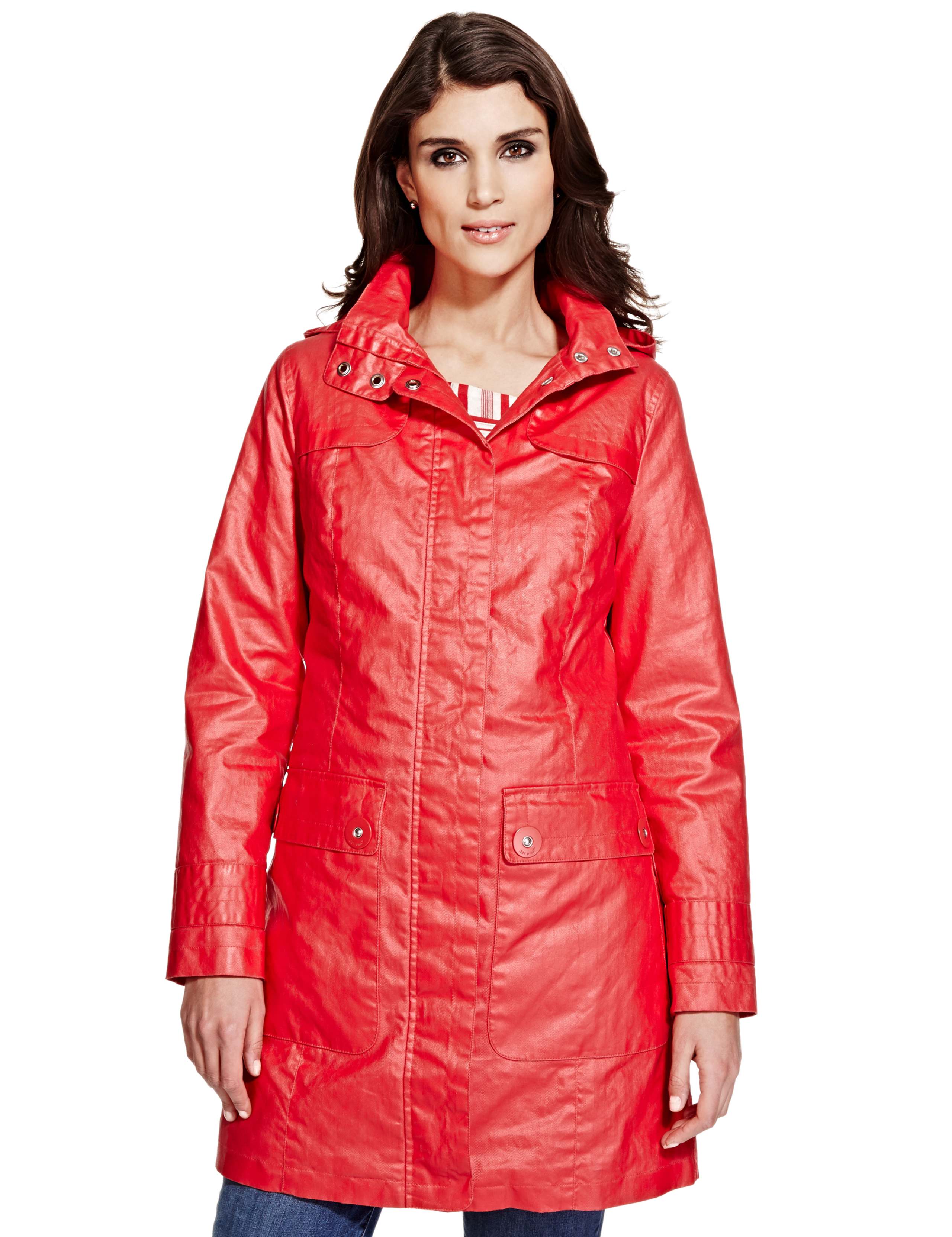 Pure Cotton Detachable Hood Padded Mac with Stormwear™ 1 of 6