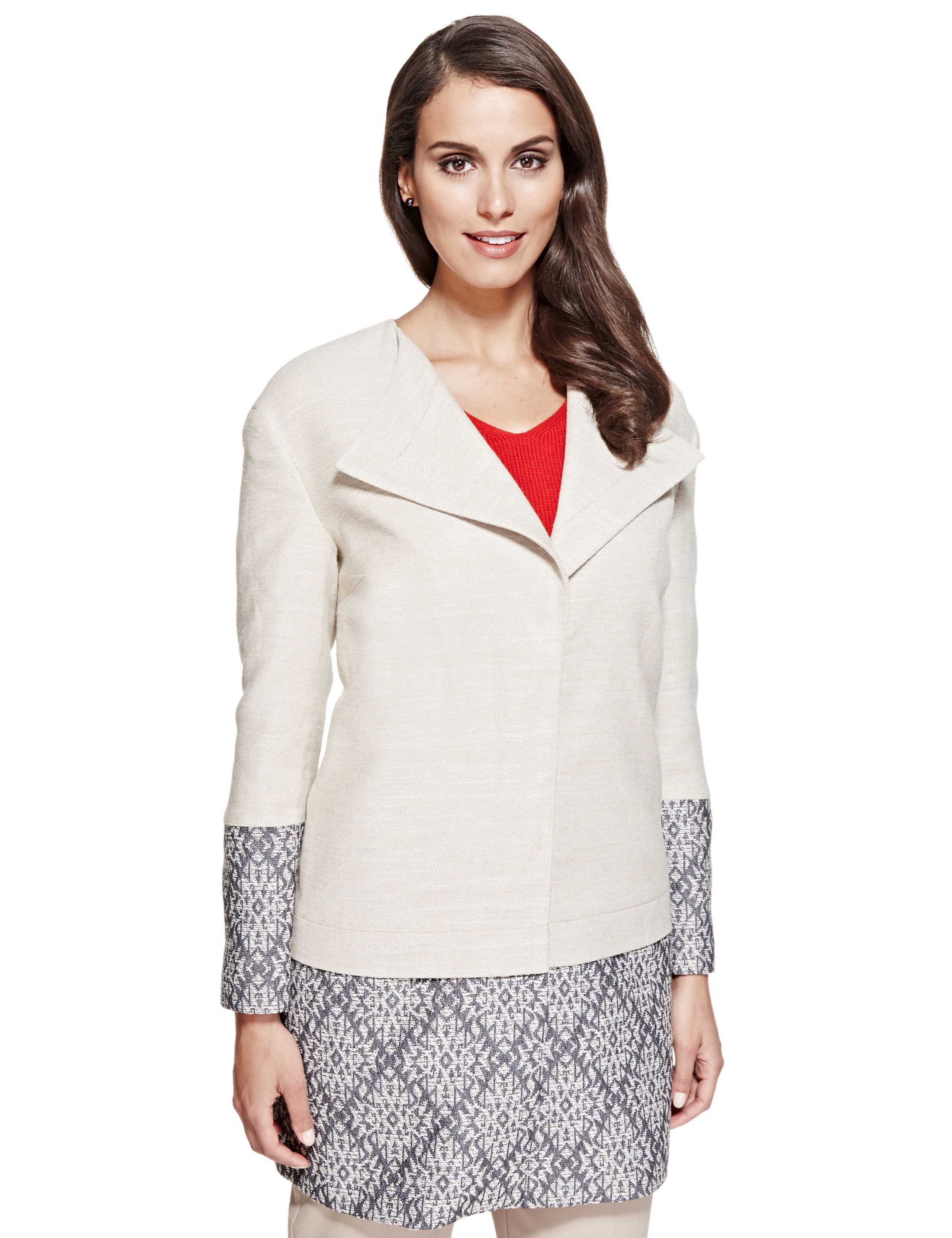 Jacquard Trim Coat with Wool 1 of 6