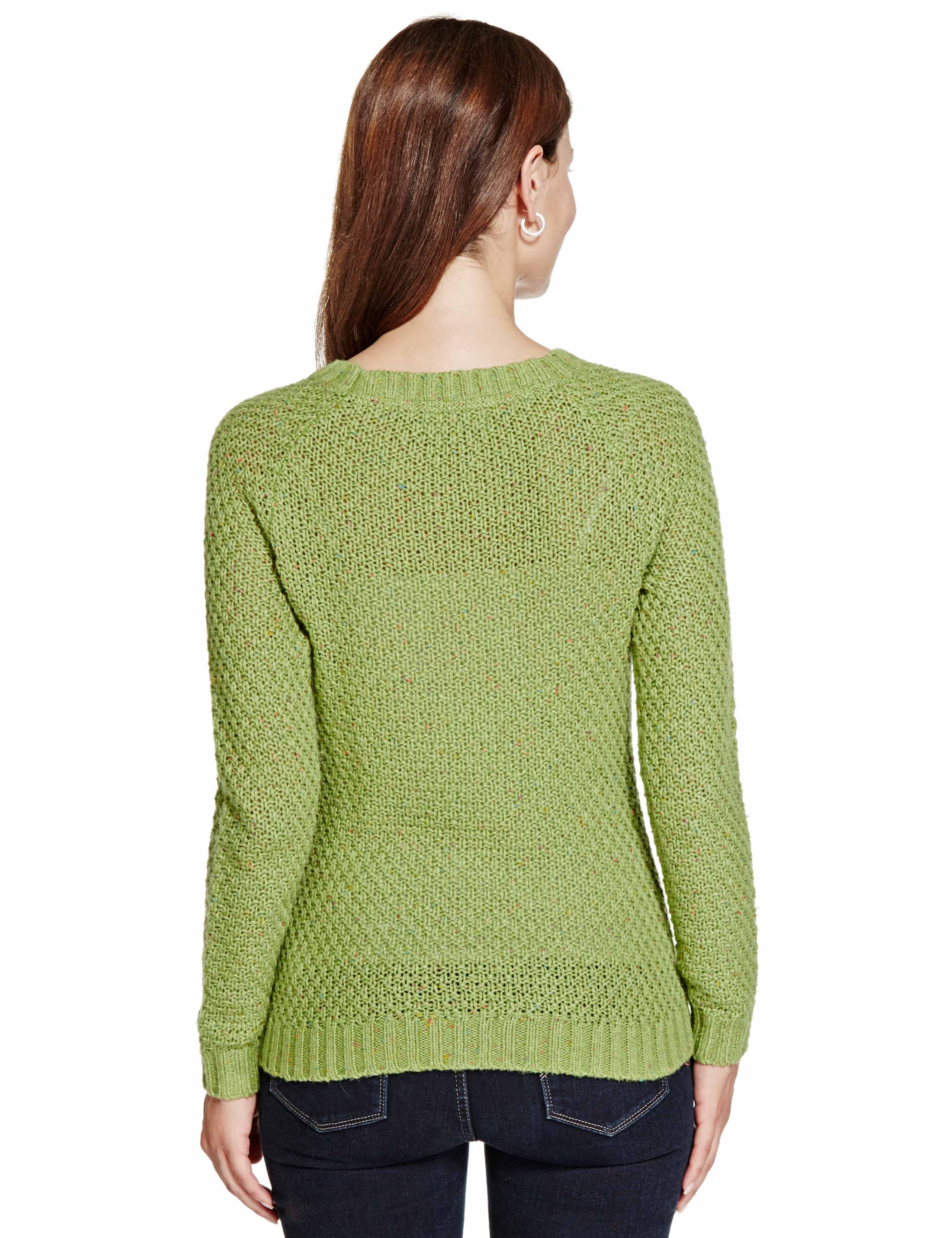 Textured Cable Knit Waffle Jumper with Wool 4 of 4
