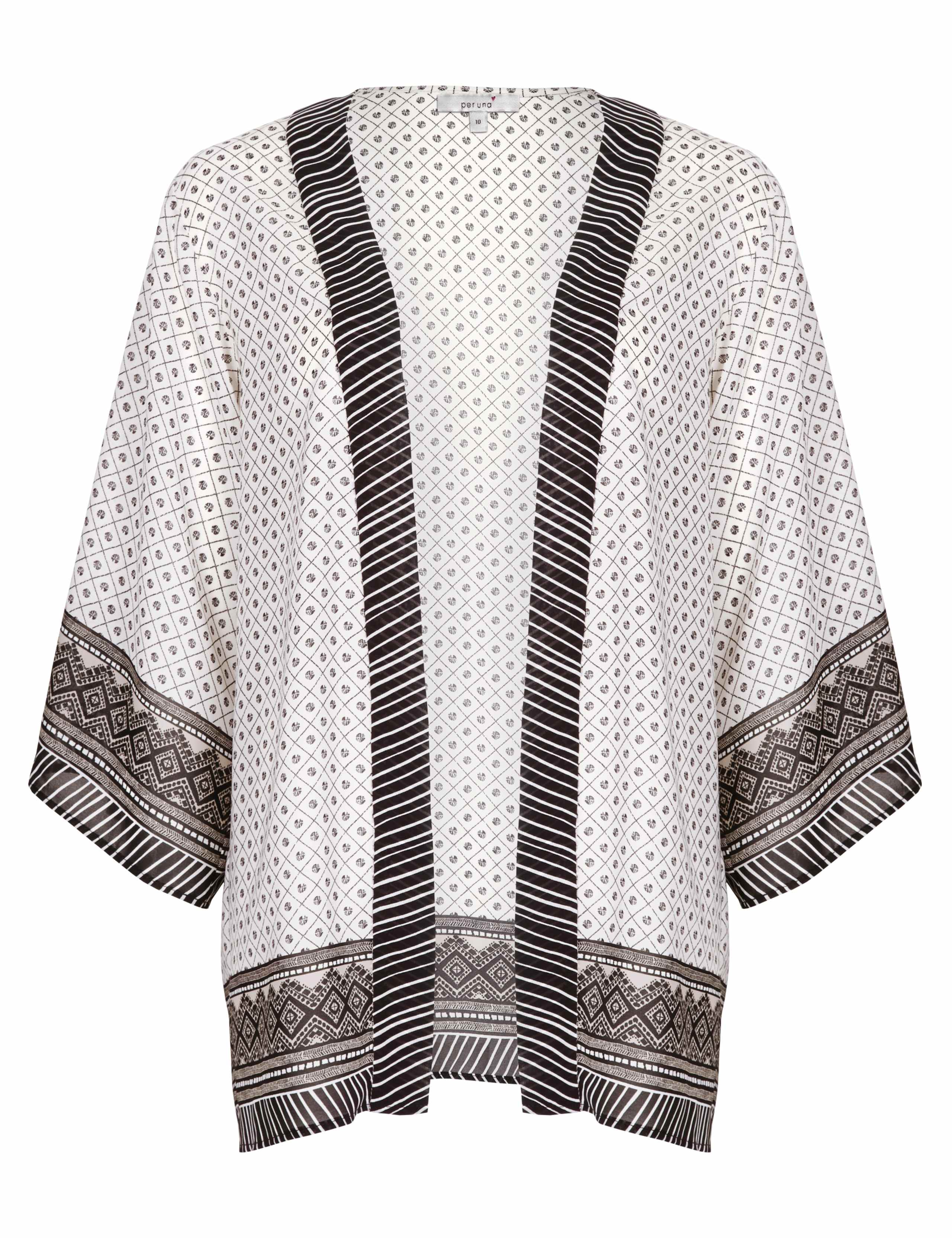 Border Print Kimono Wrap Top 4 of 6