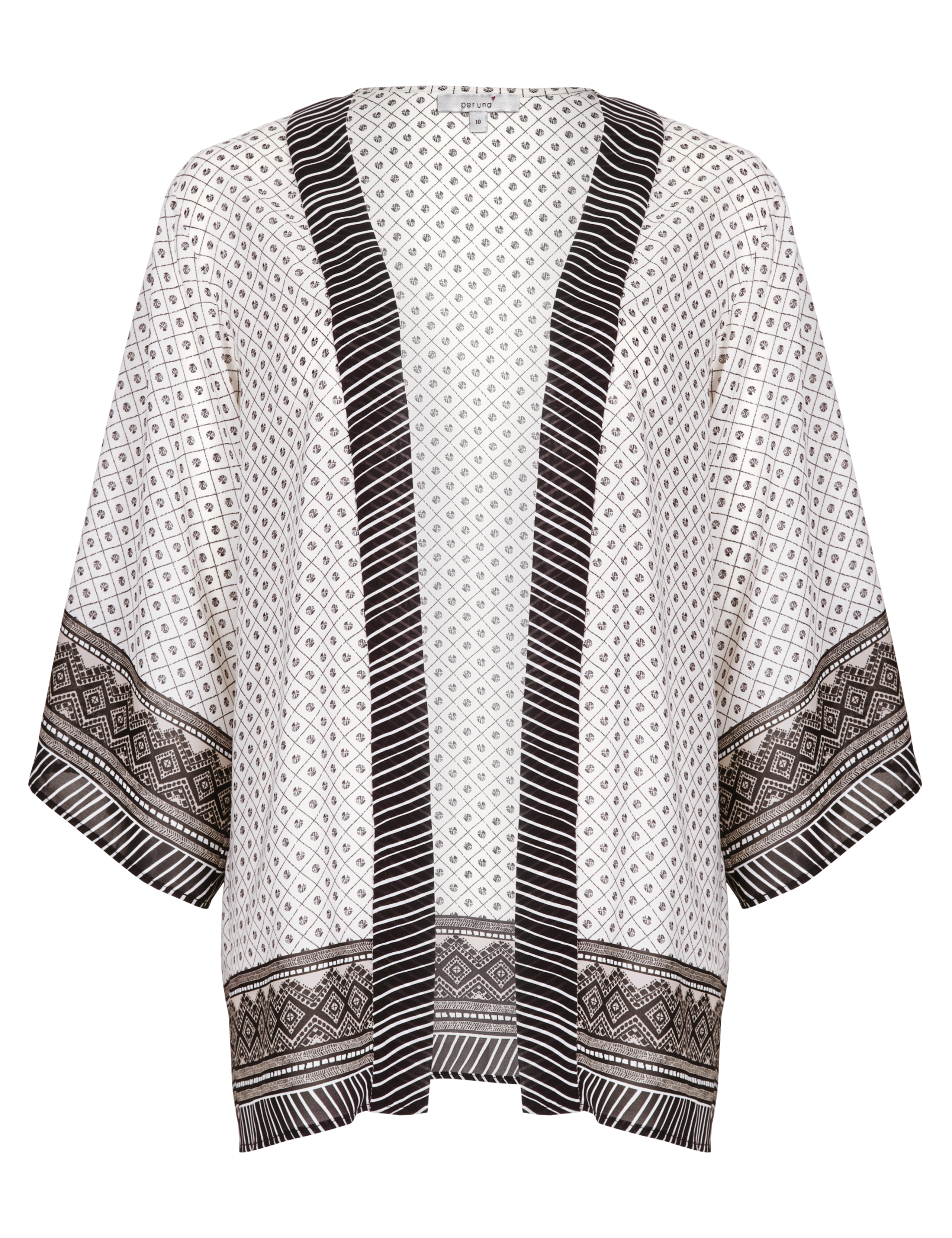 Border Print Kimono Wrap Top 2 of 6