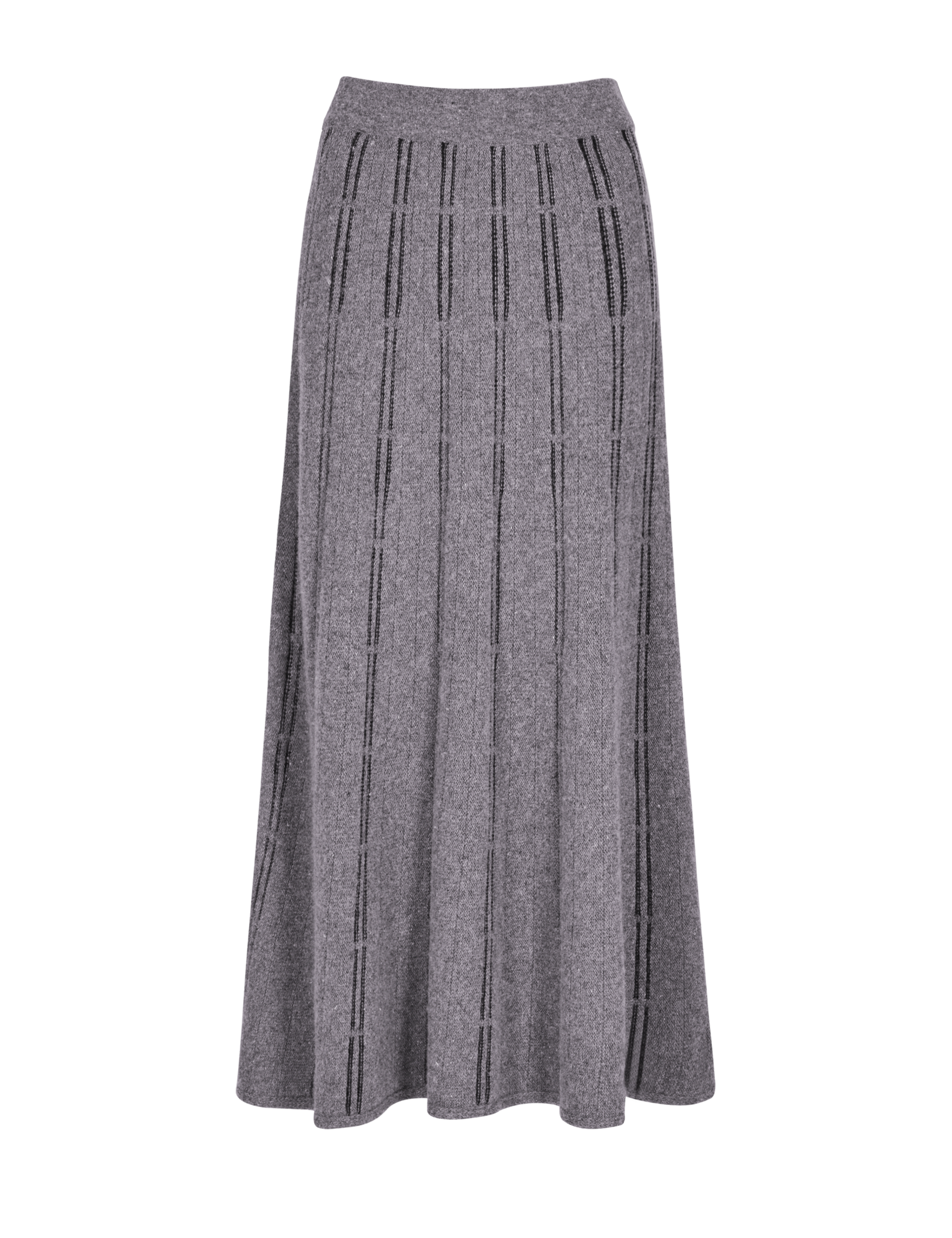 Striped A-Line Knitted Skirt with Wool 2 of 4