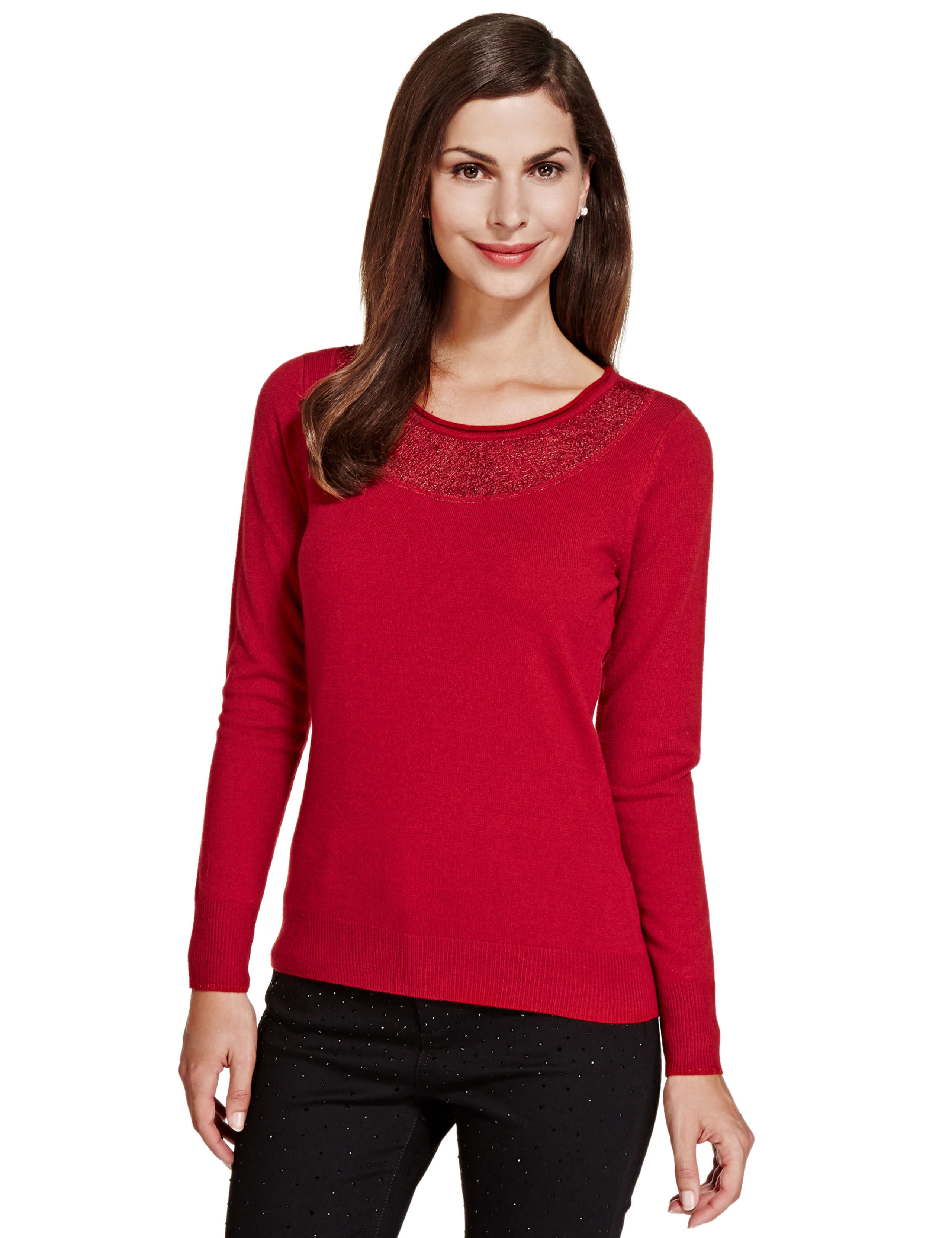 Sequin Embellished Lace Soft Jumper 1 of 4