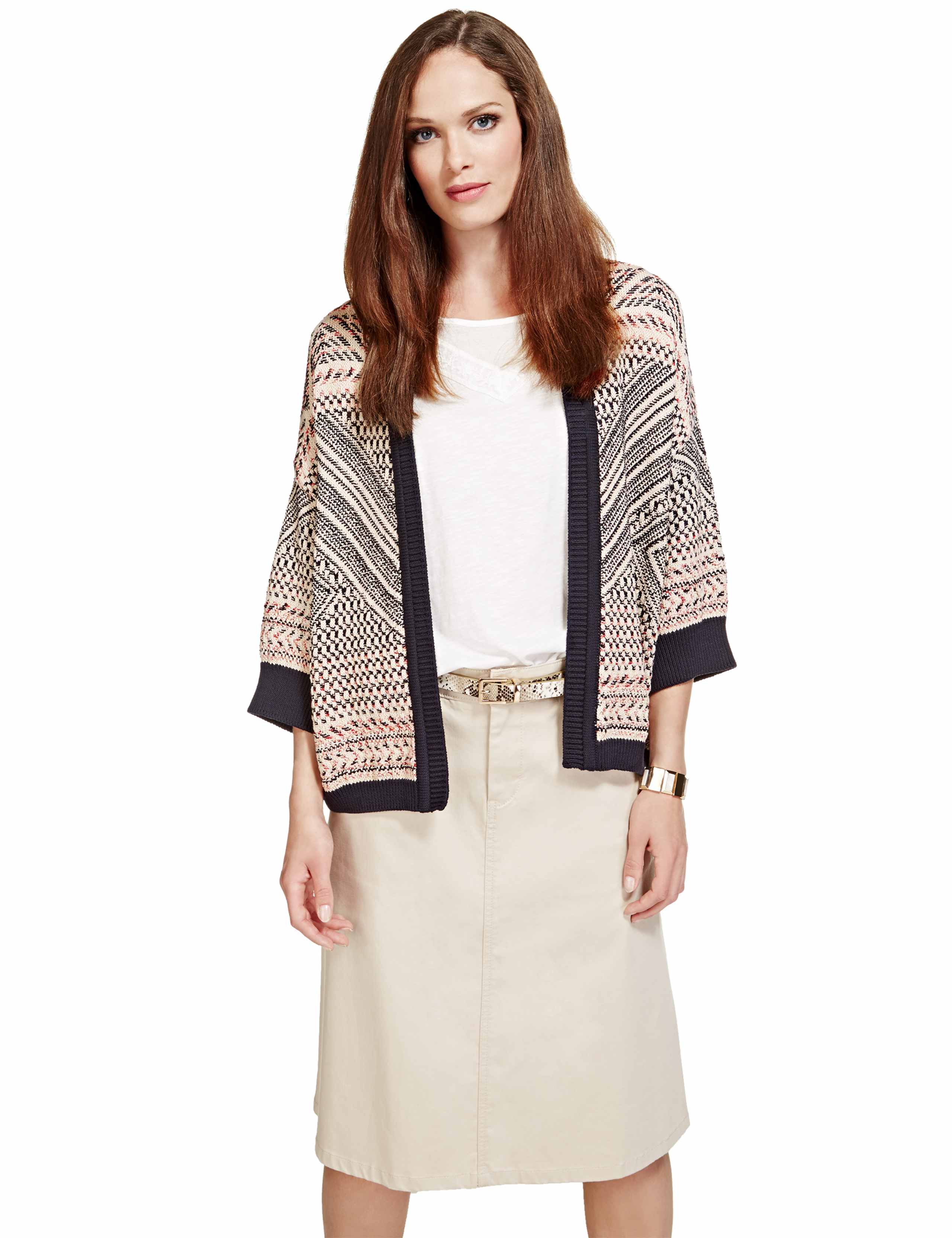 3/4 Sleeve Textured Cardigan 1 of 4