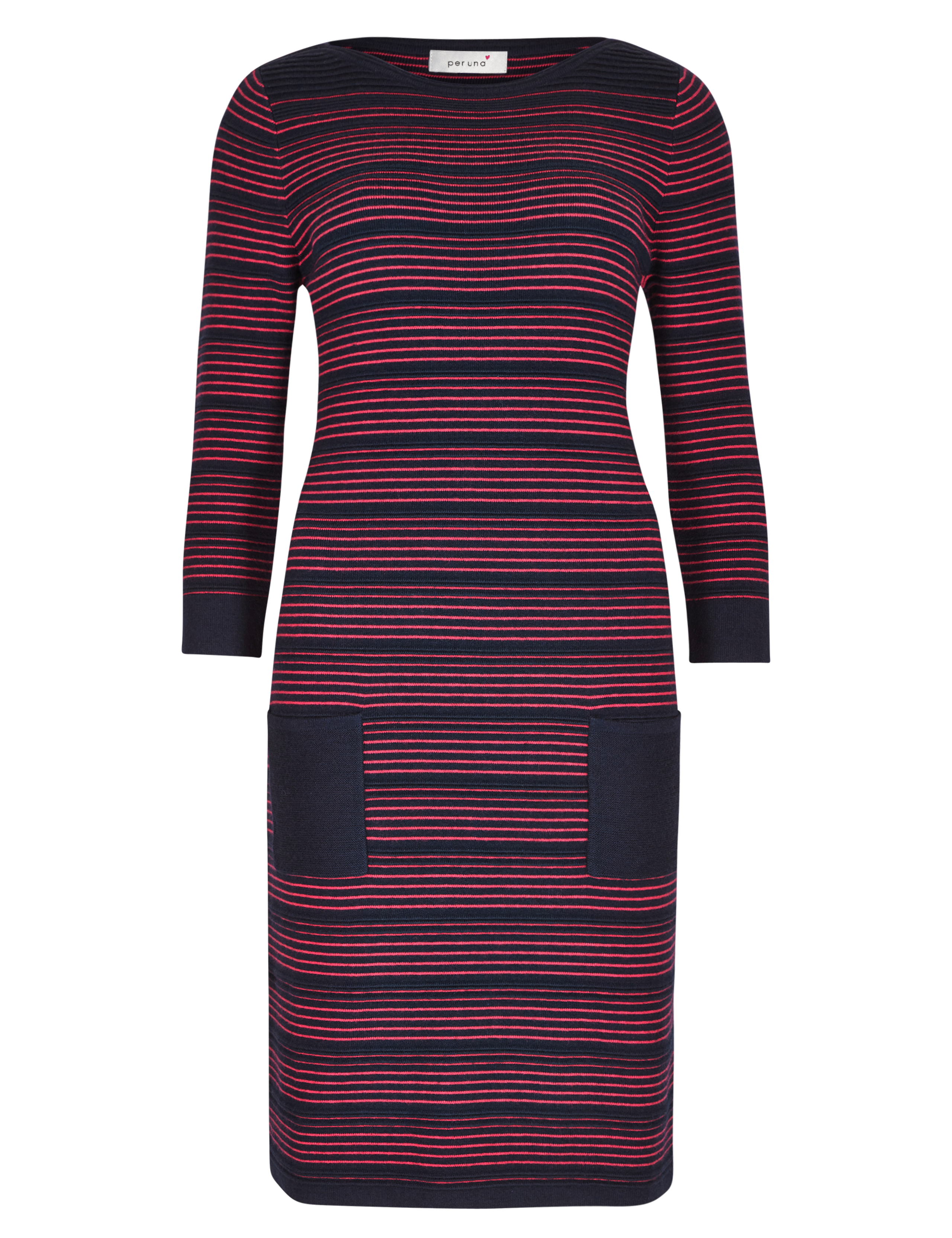 Knitted Striped Tunic Dress with Wool 2 of 4