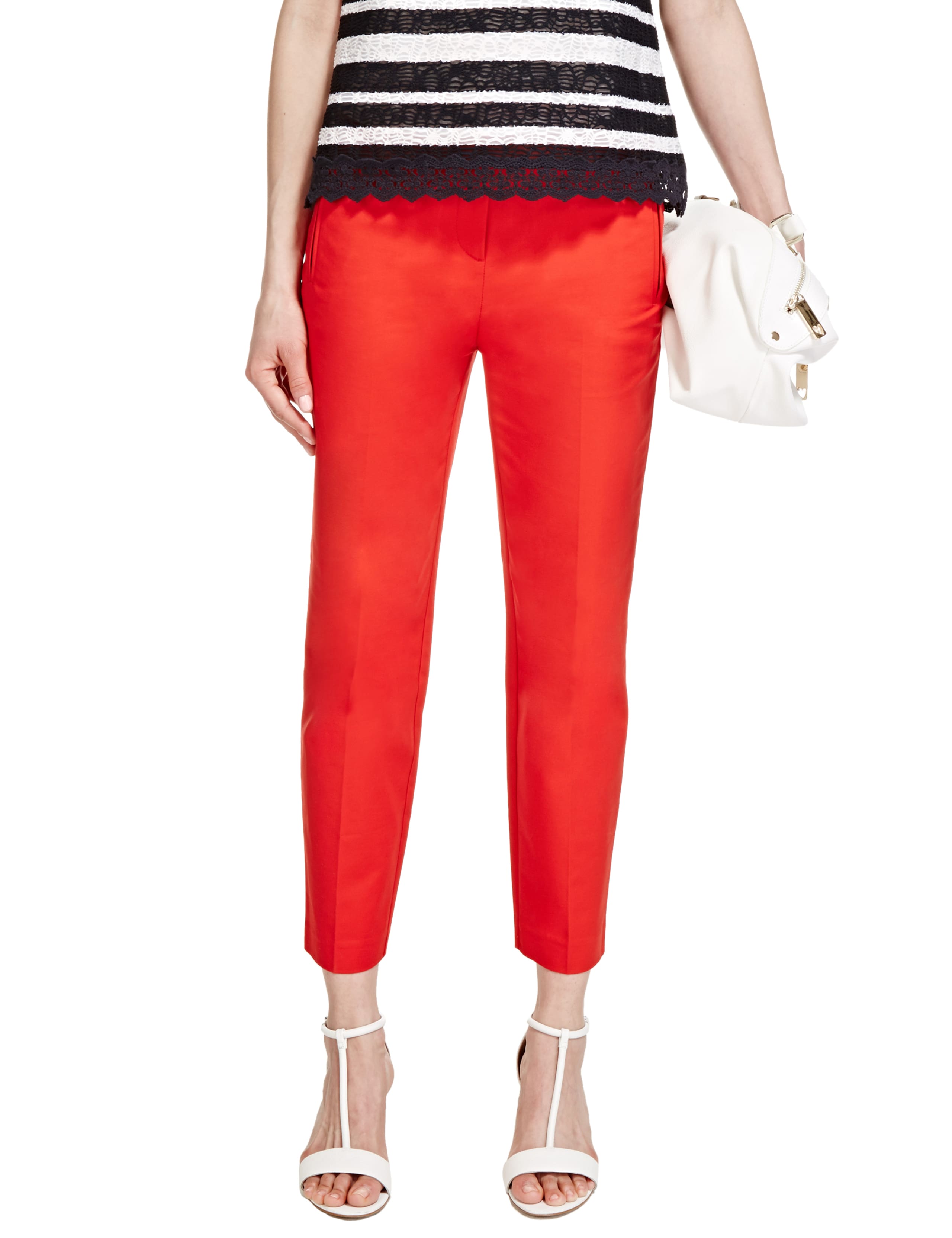 Roma Rise Cotton Rich Ankle Grazer Trousers 1 of 4