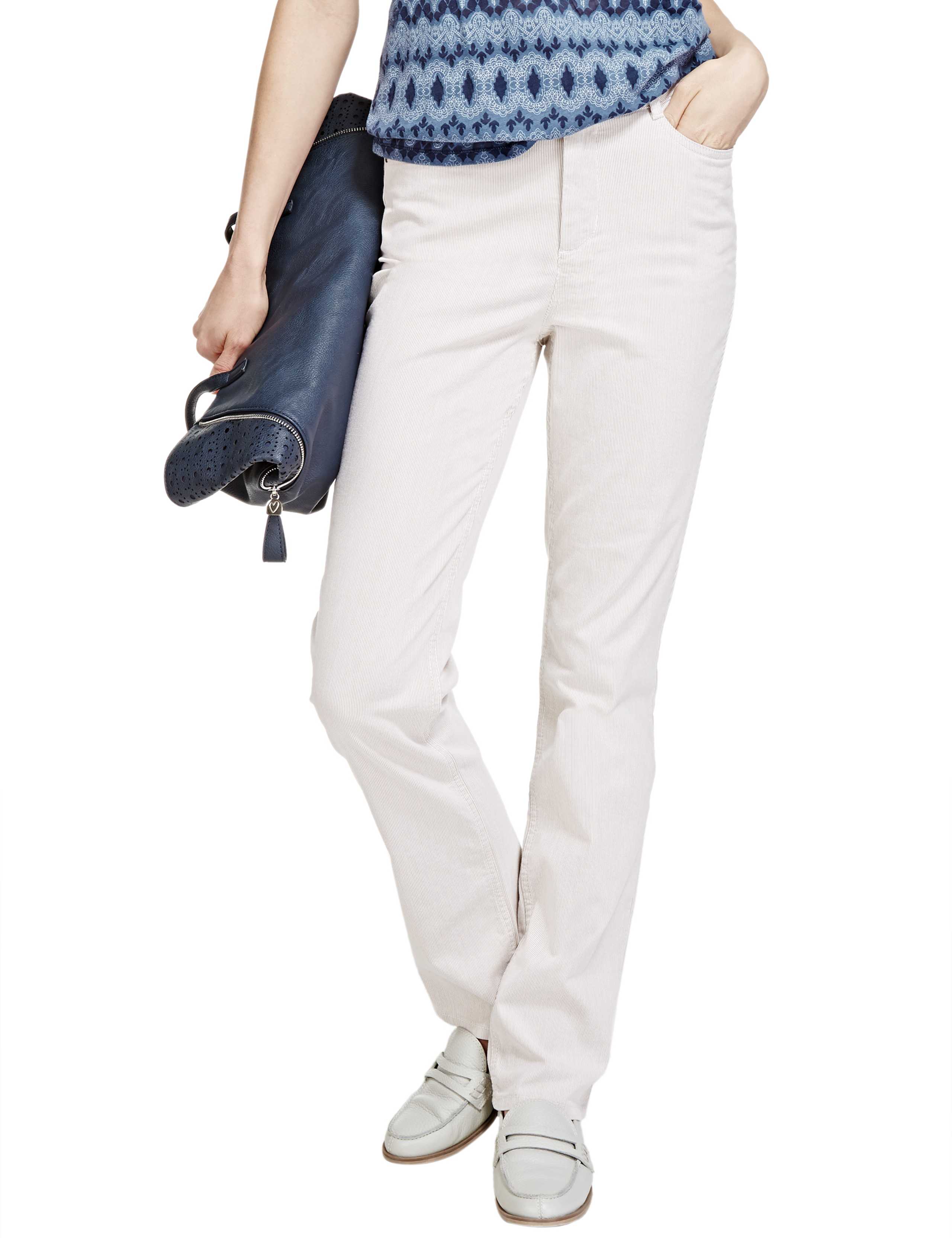 Roma Rise Cotton Rich Straight Leg Trousers 1 of 4