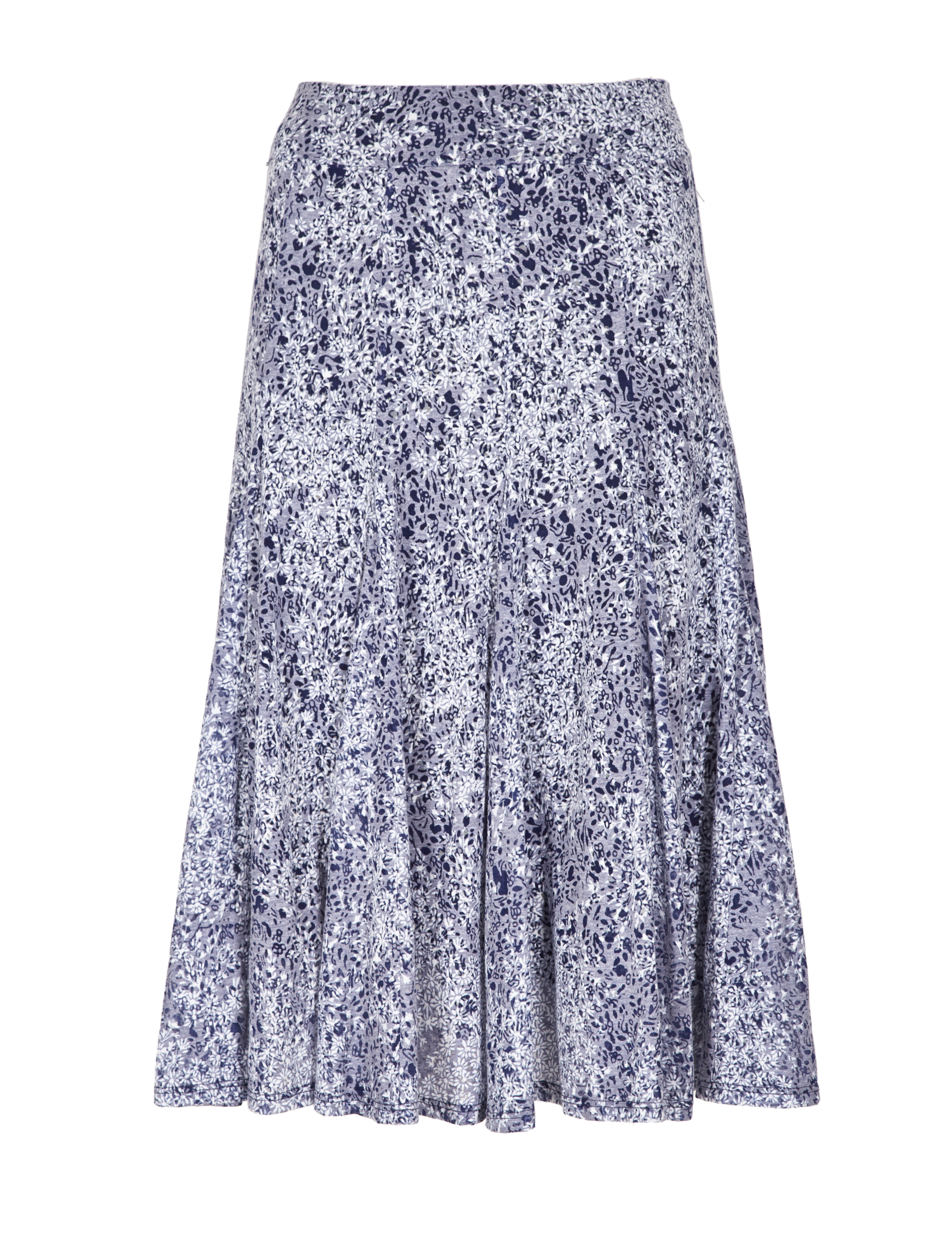 Burnout Petal Print A-Line Skirt 2 of 4