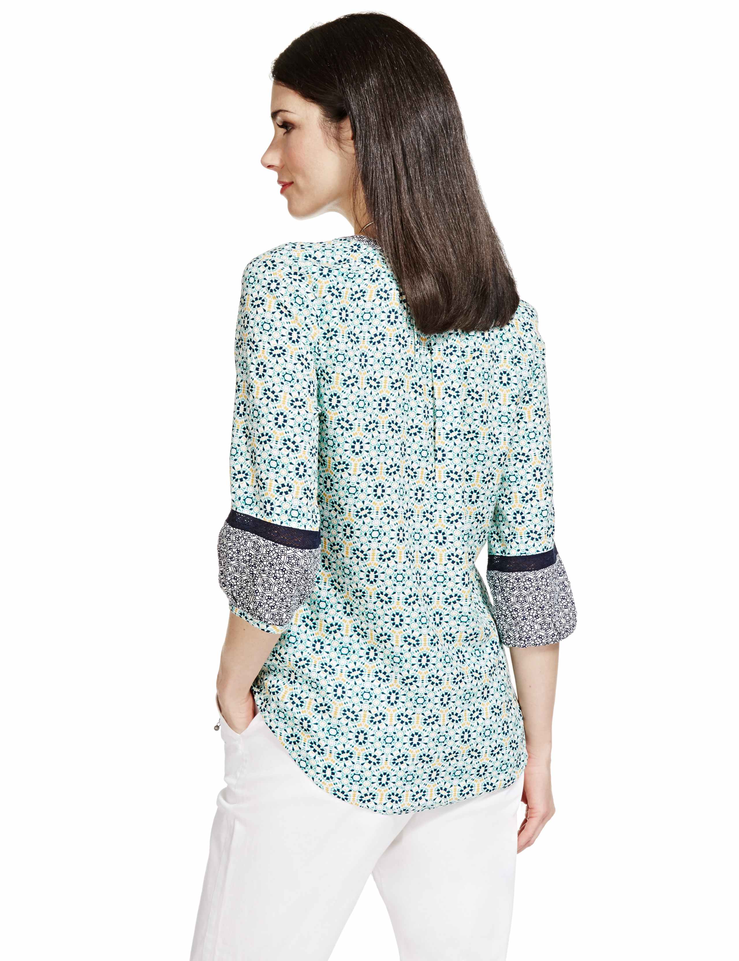 Contrast Print Boho Blouse 4 of 4