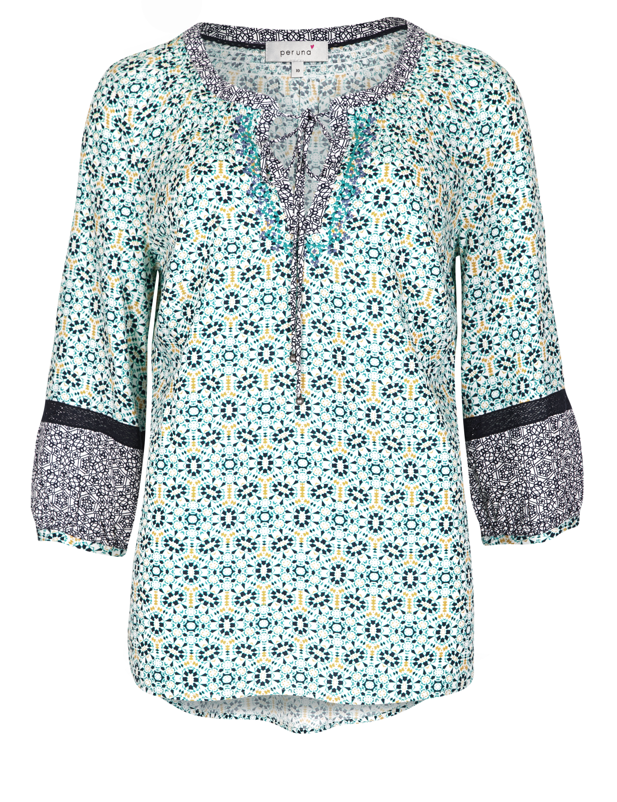 Contrast Print Boho Blouse 2 of 4
