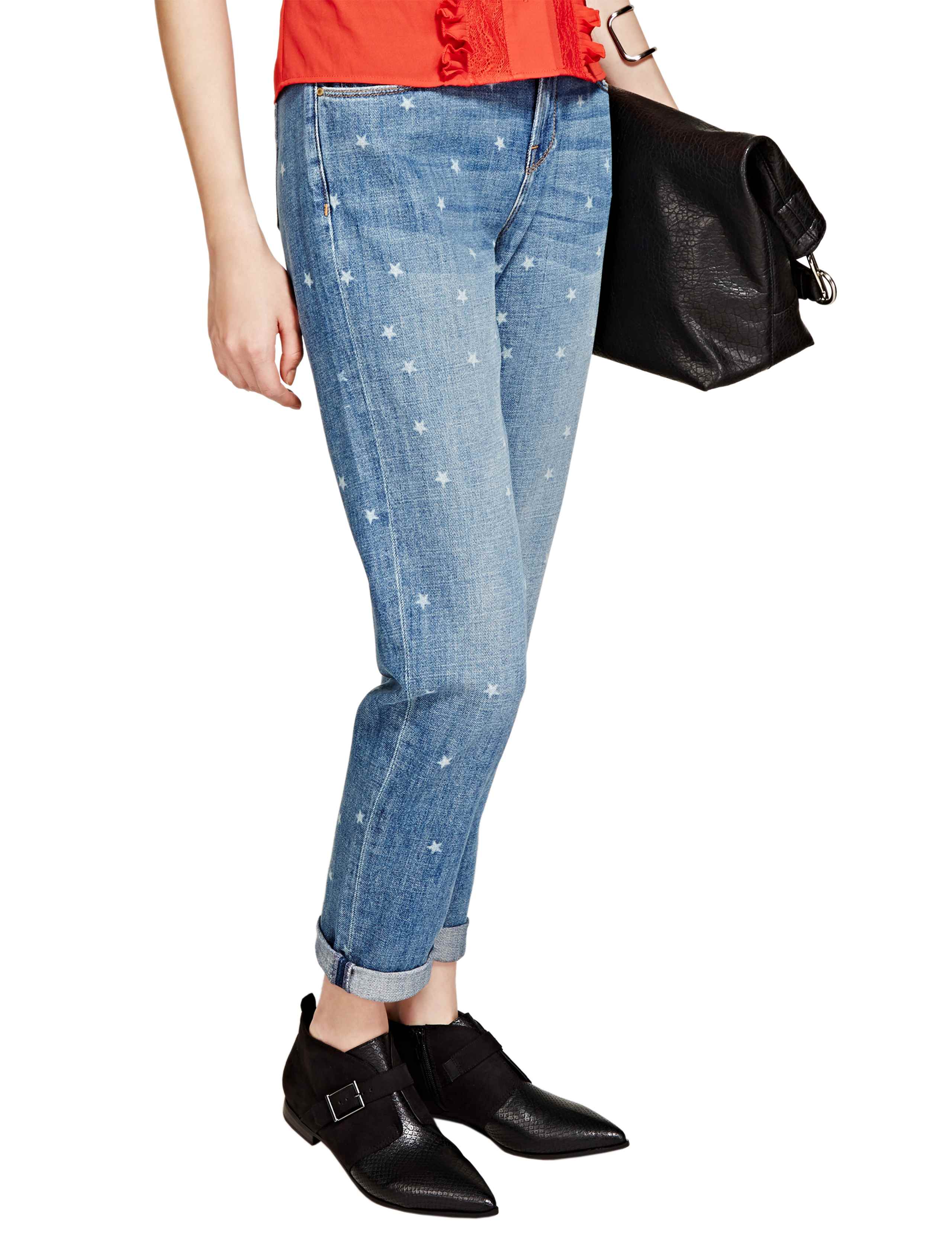 Star Print Girlfriend Jeans 1 of 4