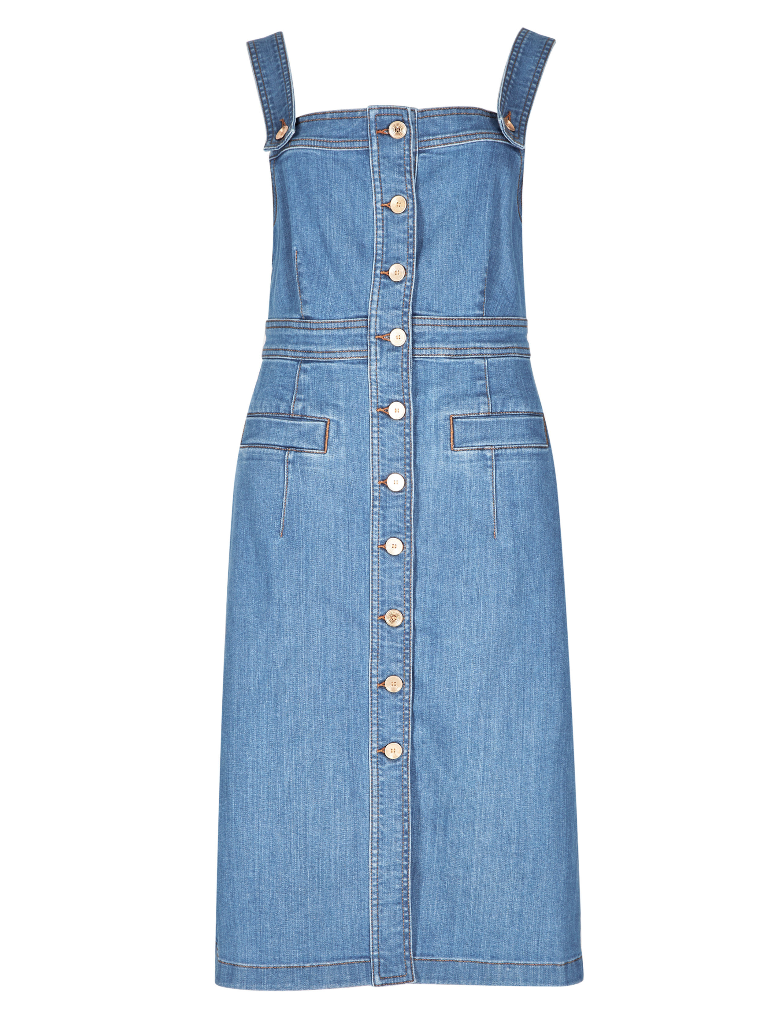 Denim Pinafore Dress 2 of 4
