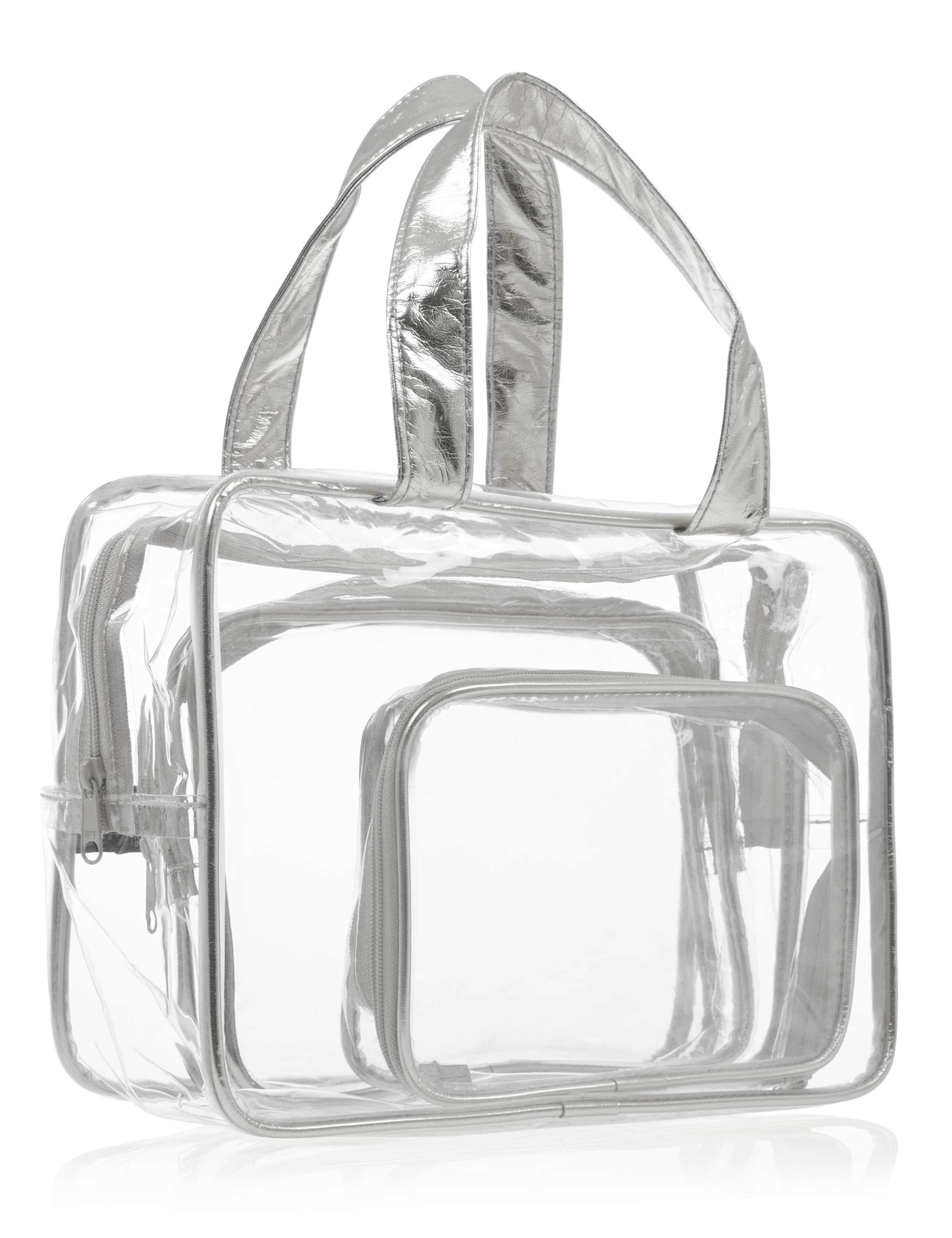 Outstanding Value 3 Piece Clear Cosmetic Bag Set 2 of 2