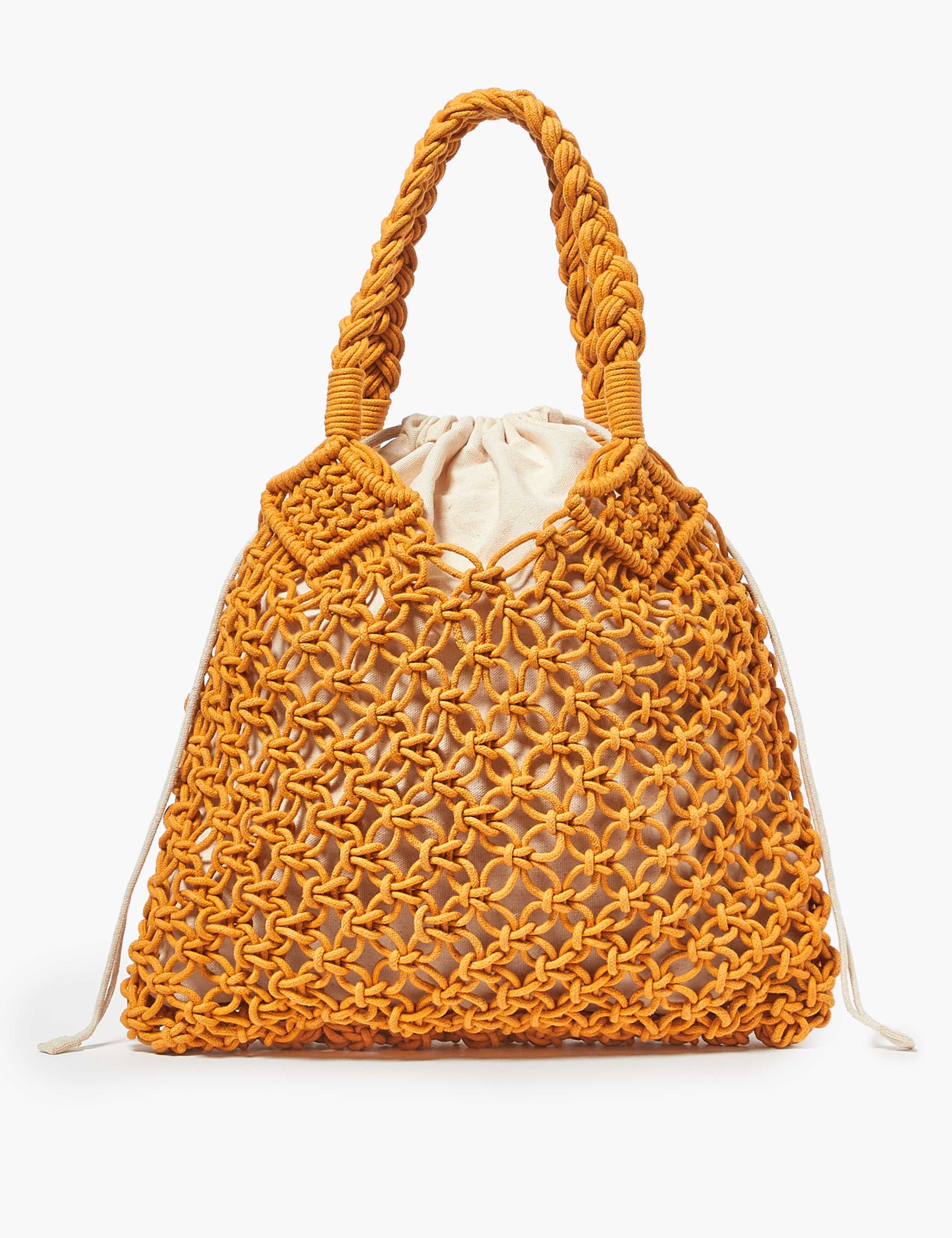 Cotton Rich Macrame Hobo Bag 1 of 5